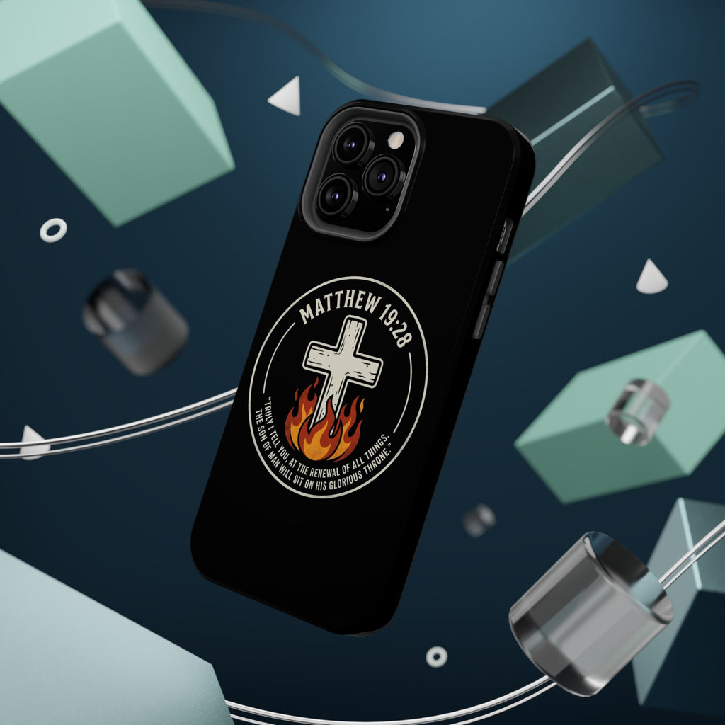Matthew 19:28 with Cross Magnetic Impact-Resistant Cases