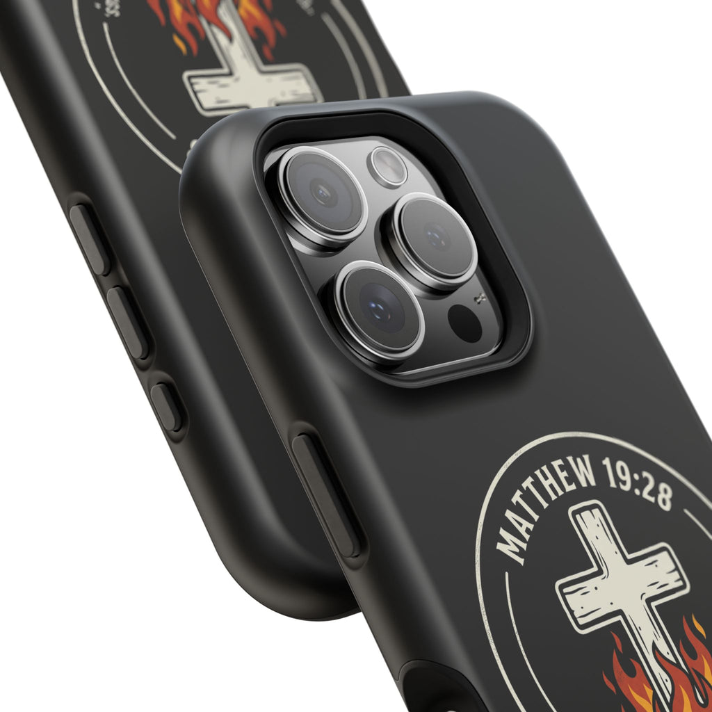 Matthew 19:28 with Cross Magnetic Impact-Resistant Cases