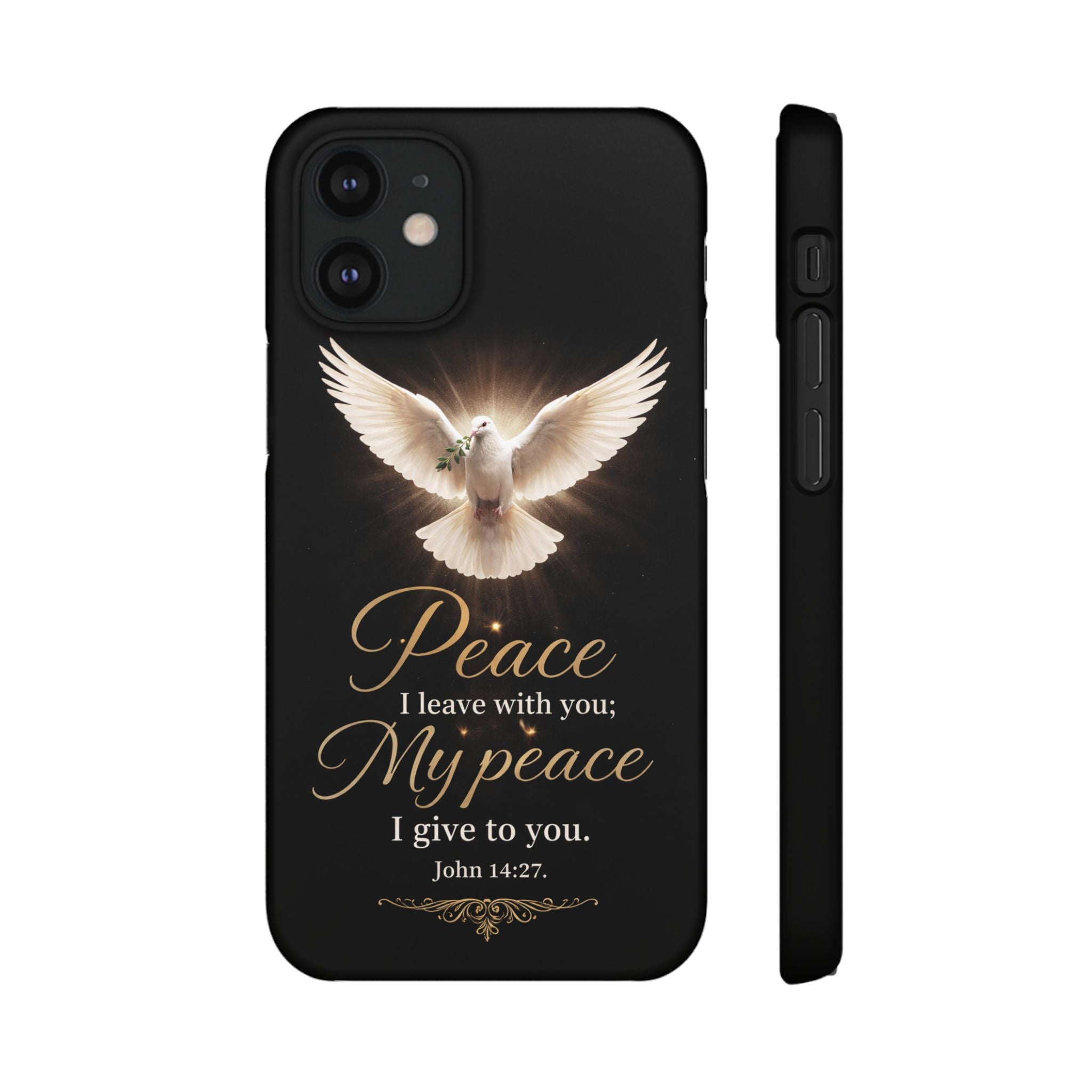Dove with John 14:27 with Snap Cases