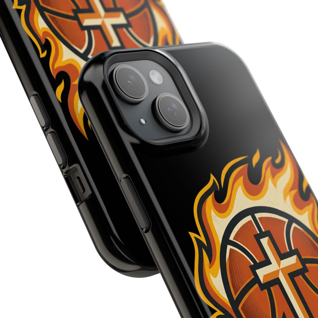 Basketball with cross and fire Impact-Resistant Cases