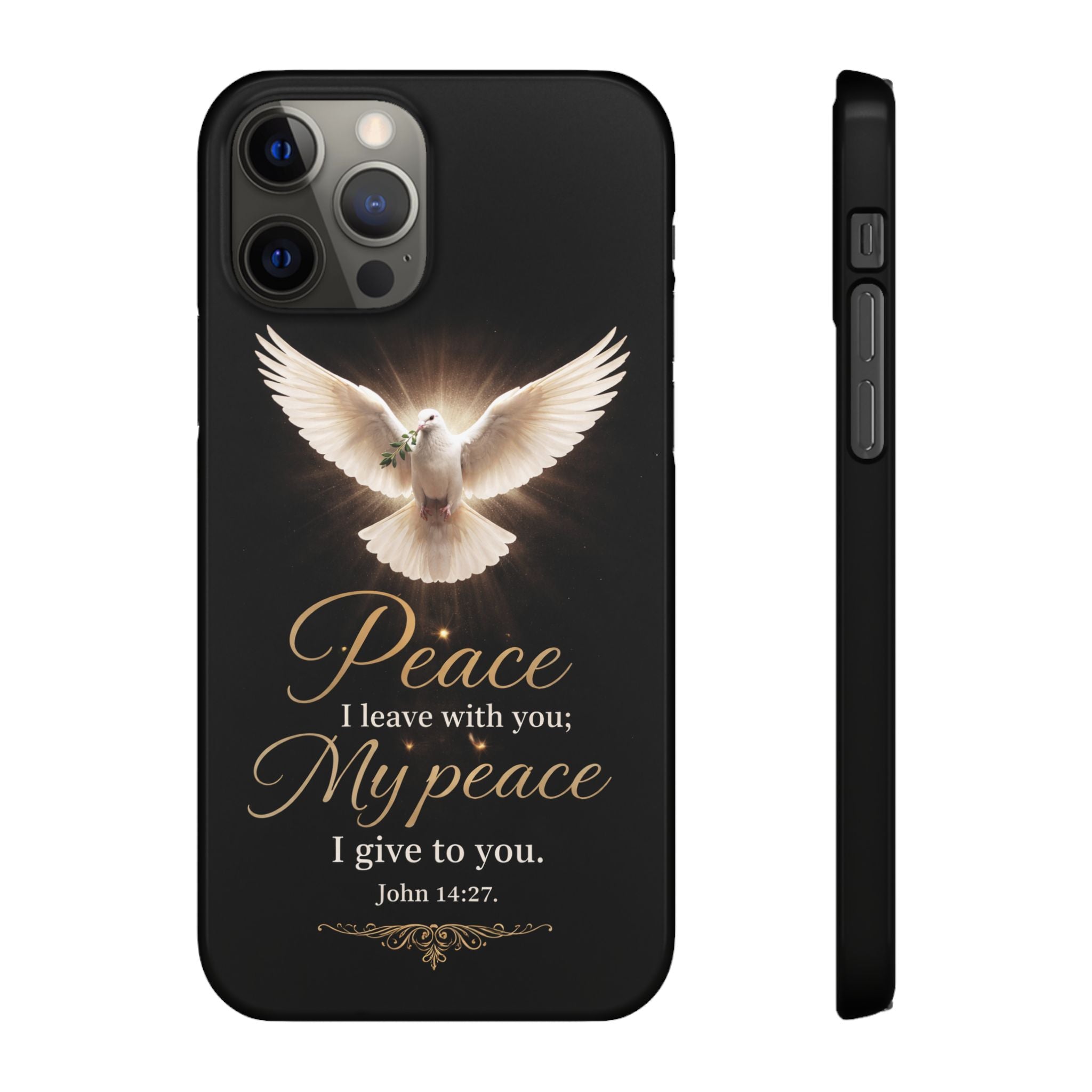 Dove with John 14:27 with Snap Cases