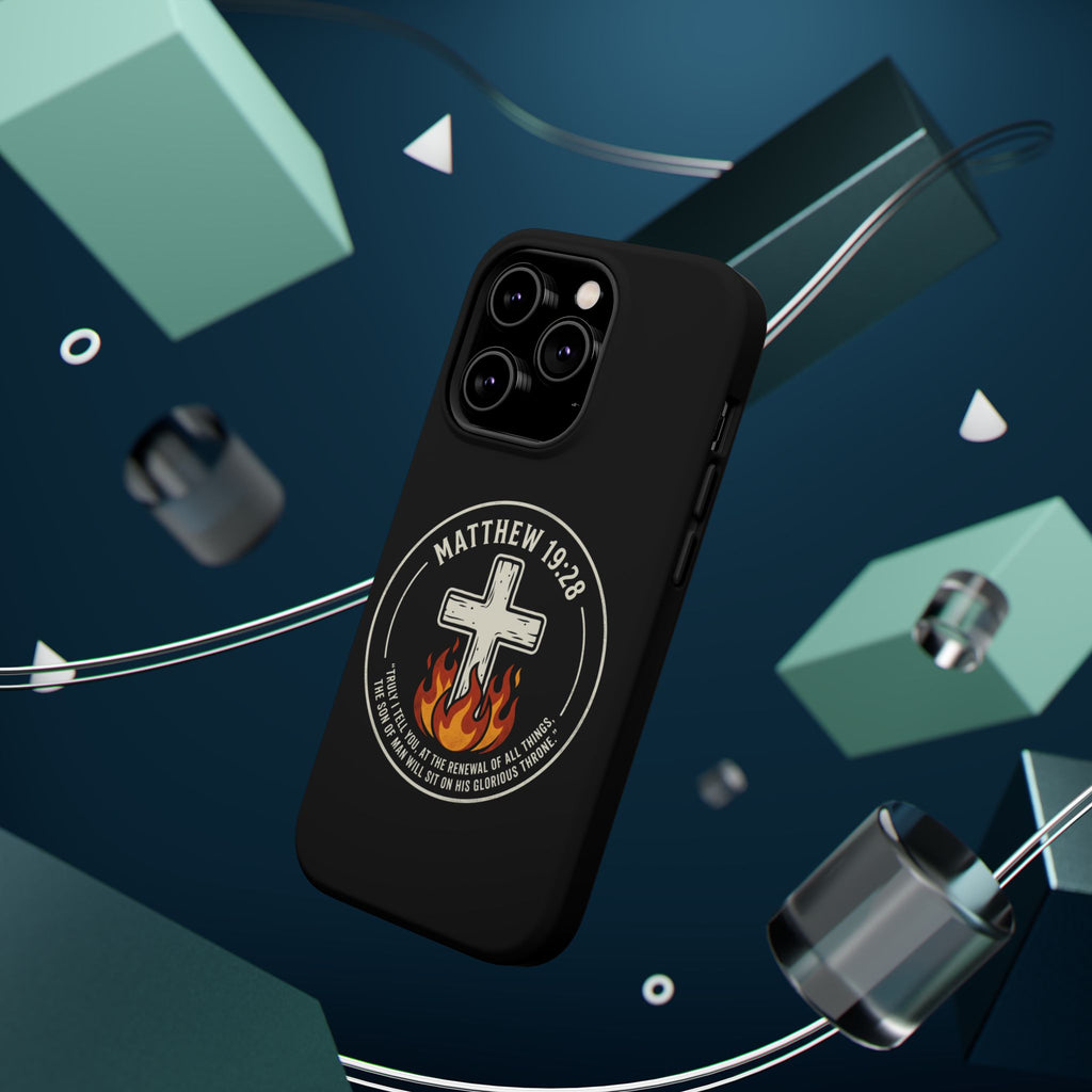 Matthew 19:28 with Cross Magnetic Impact-Resistant Cases