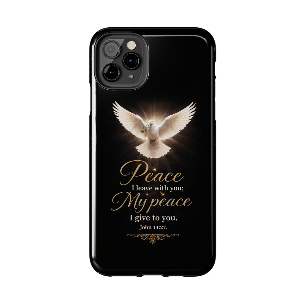 Dove with John 14:27 Tough Phone Cases