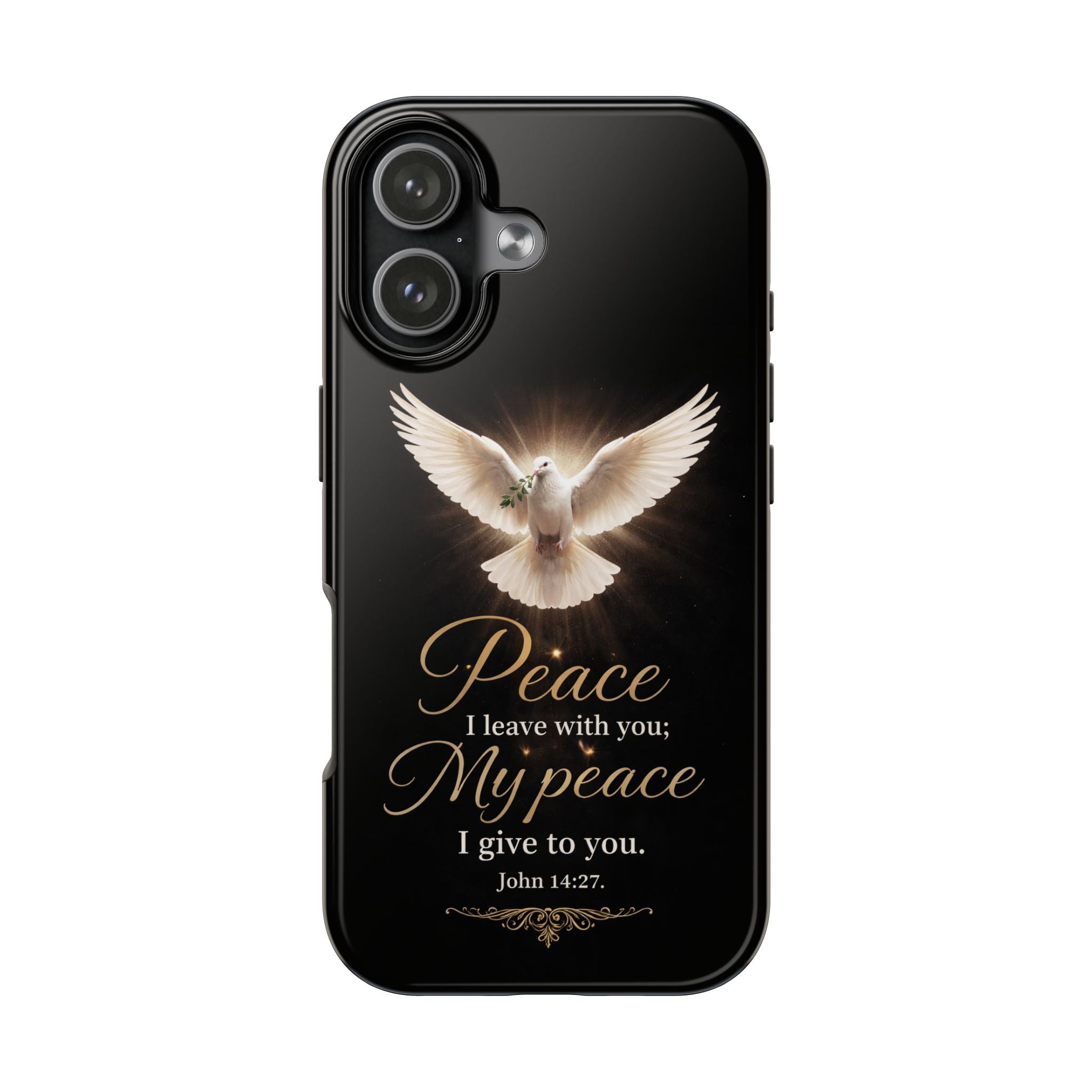 Dove with John 14:27 Tough Phone Cases