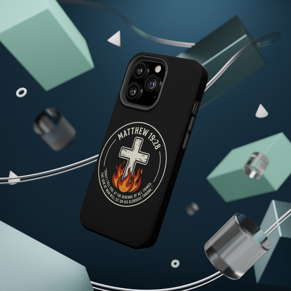 Matthew 19:28 with Cross Magnetic Impact-Resistant Cases