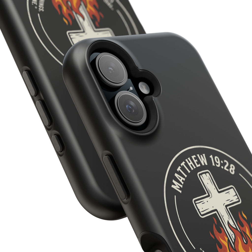Matthew 19:28 with Cross Magnetic Impact-Resistant Cases