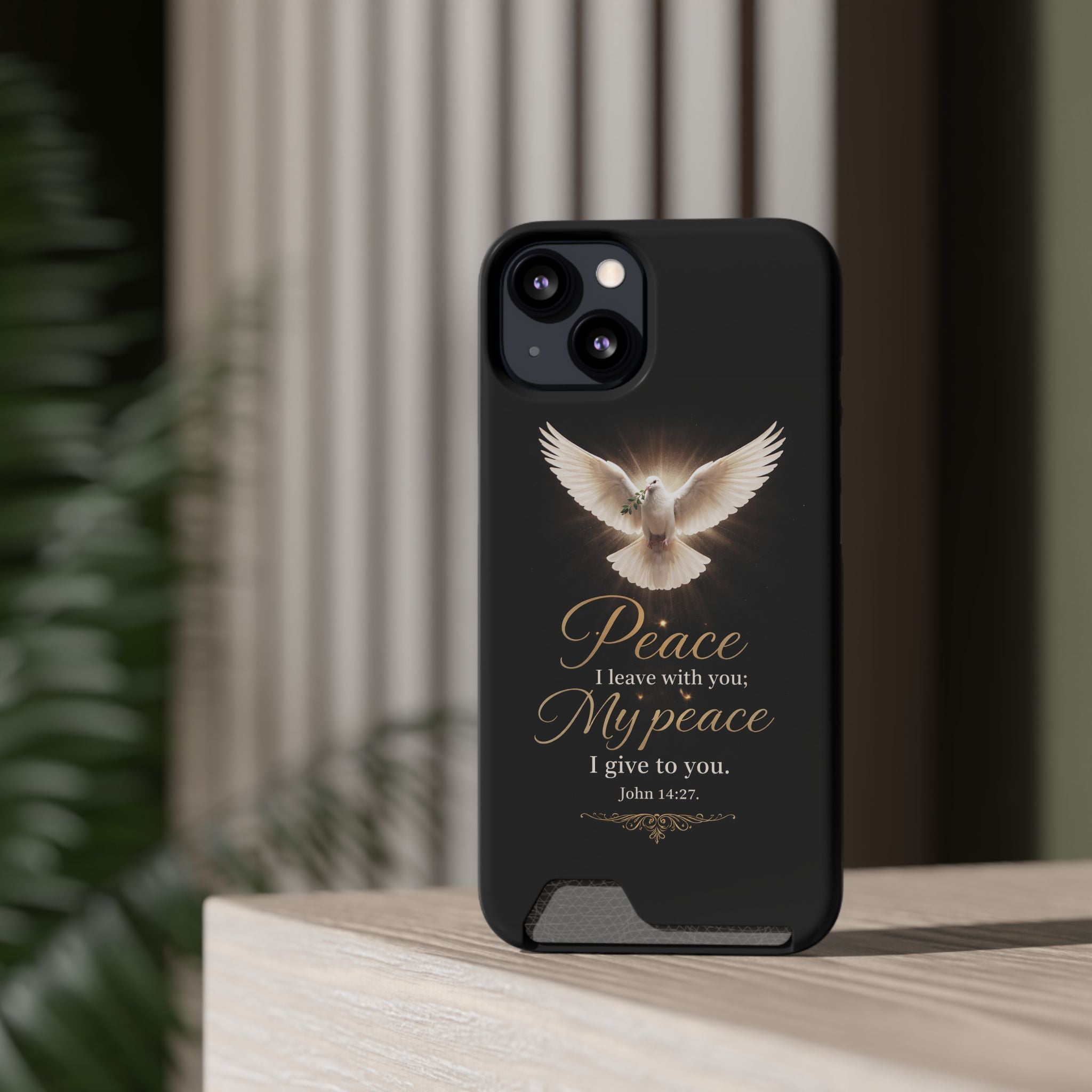 John 14:27 Phone Case With Card Holder