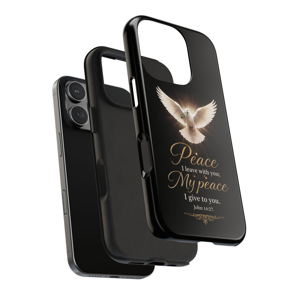 Dove with John 14:27 Tough Phone Cases