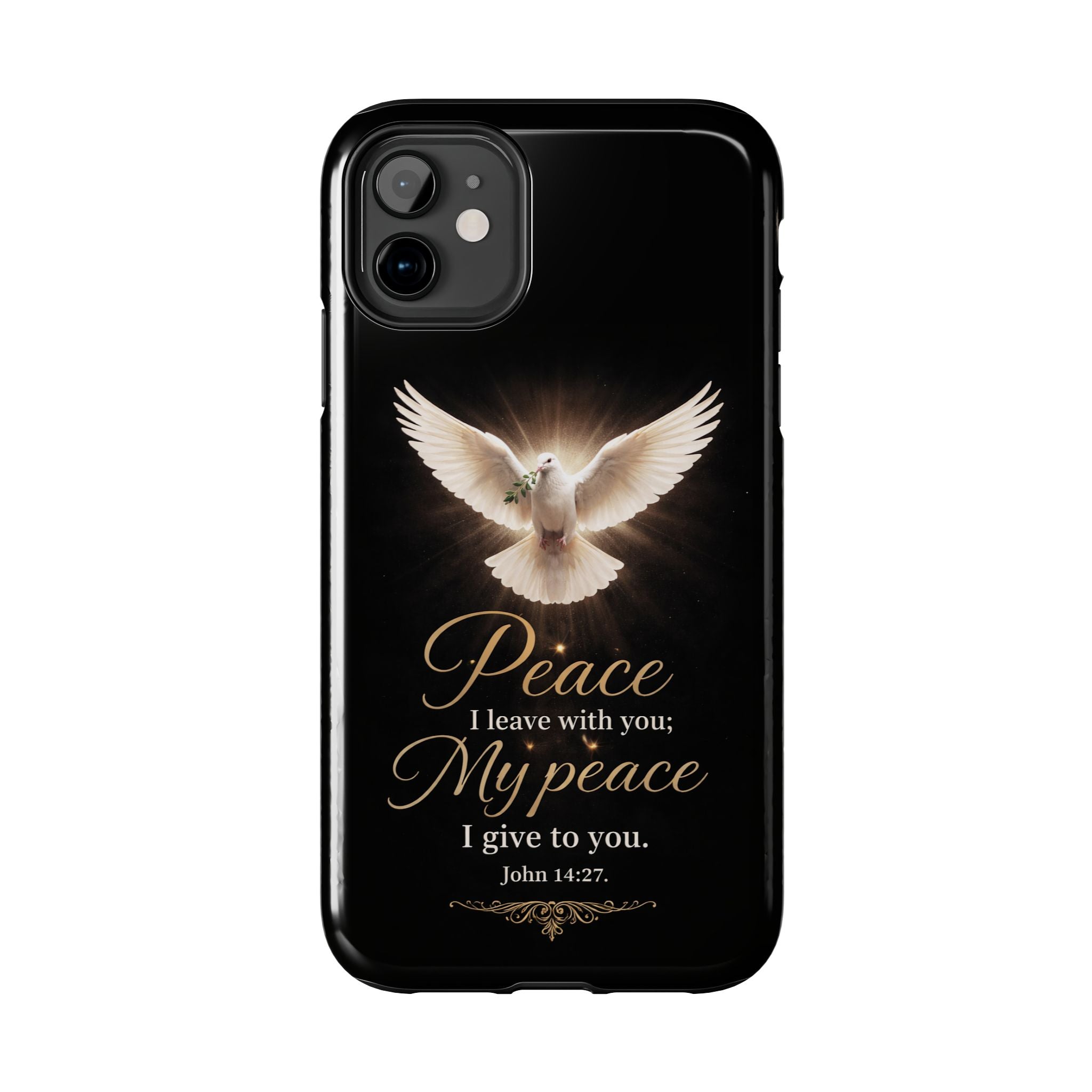 Dove with John 14:27 Tough Phone Cases