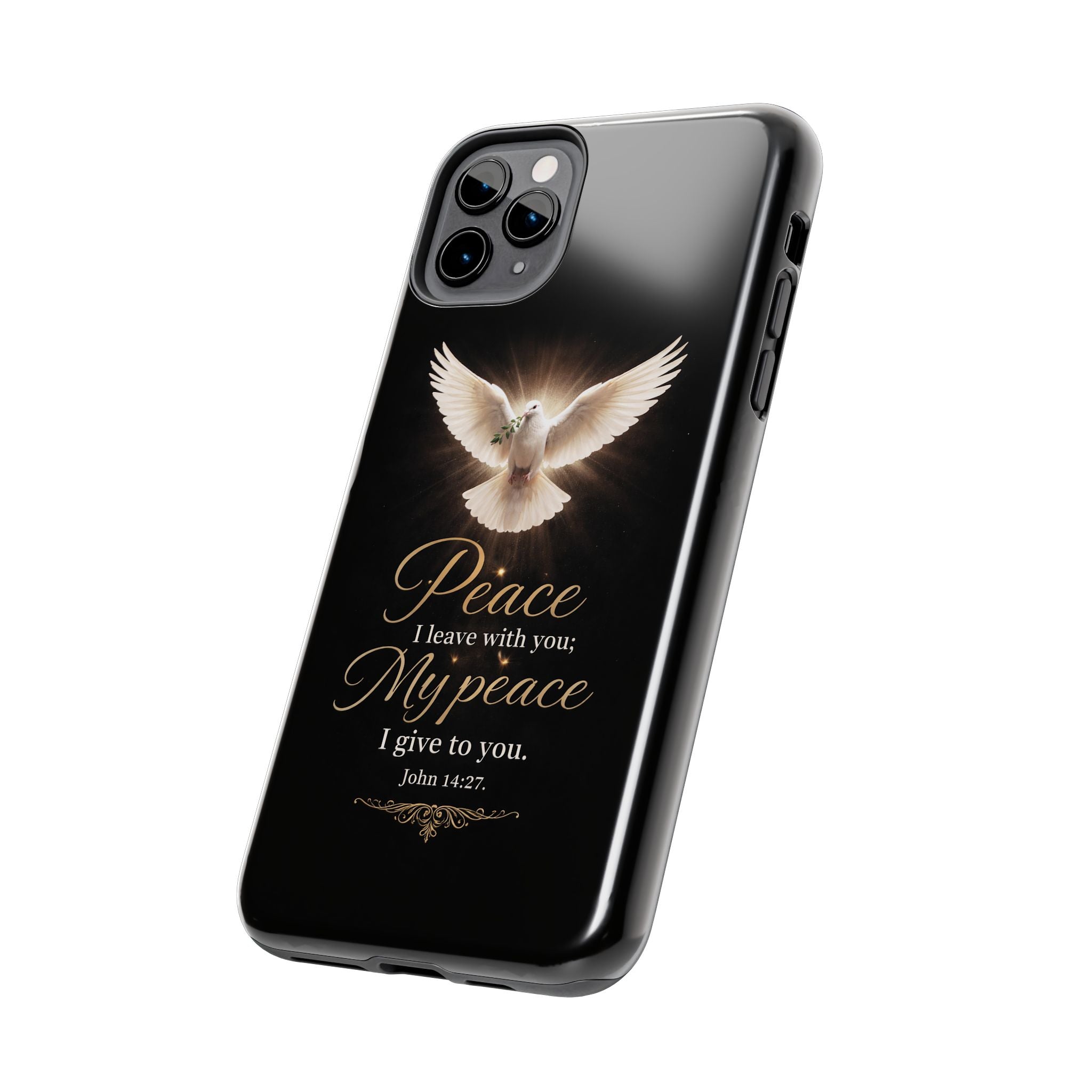 Dove with John 14:27 Tough Phone Cases