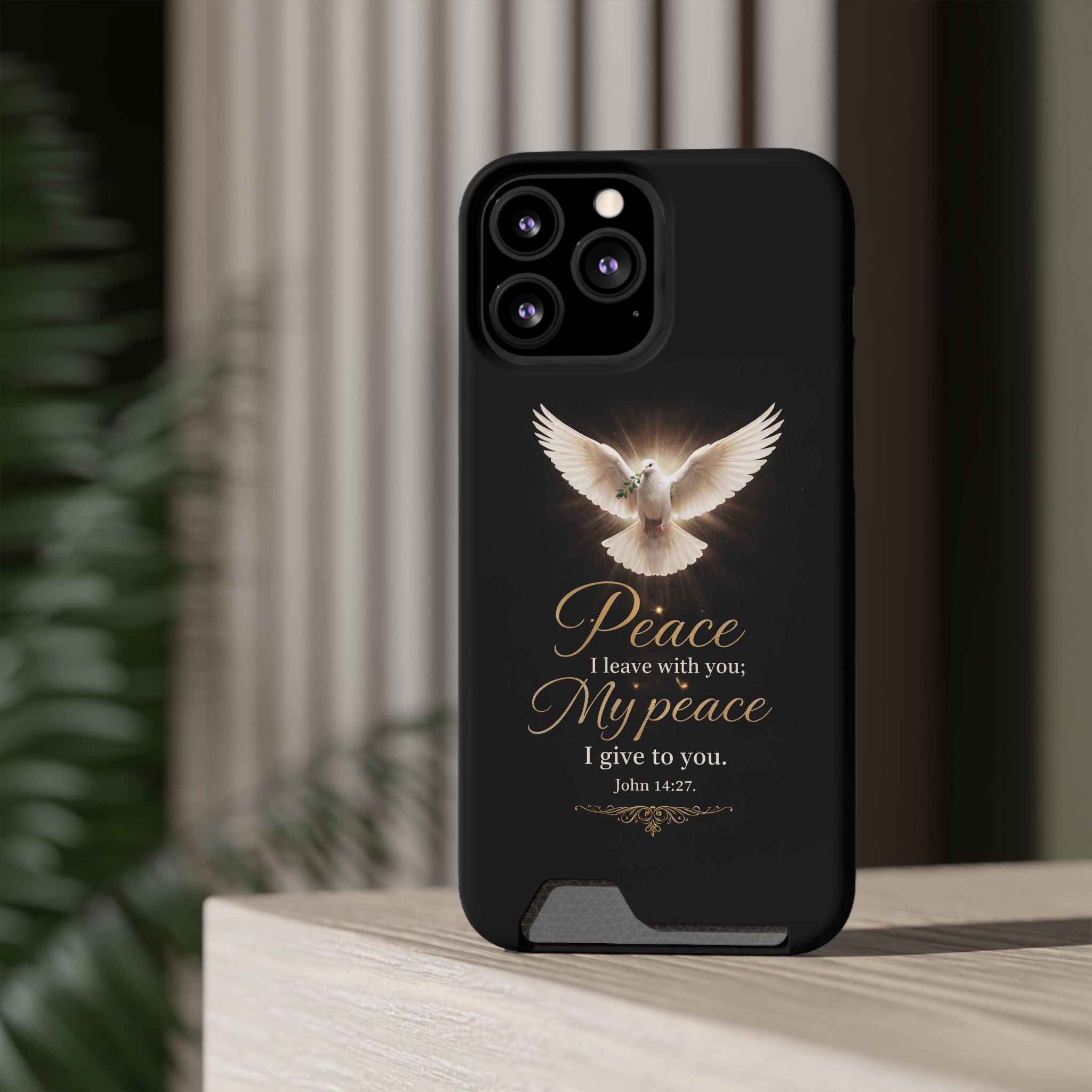 John 14:27 Phone Case With Card Holder