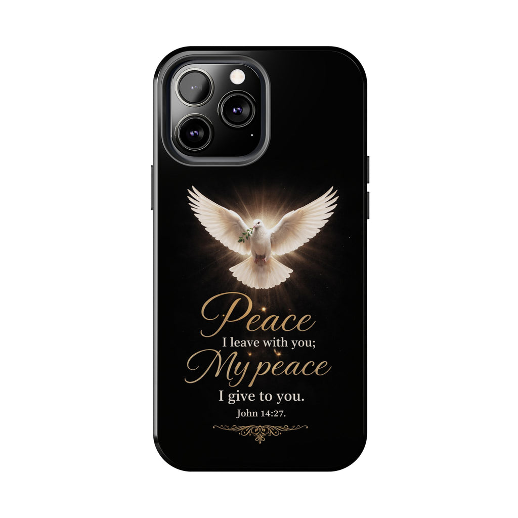 Dove with John 14:27 Tough Phone Cases