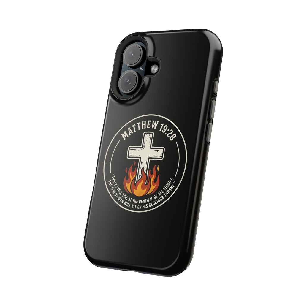 Matthew 19:28 with Cross Magnetic Impact-Resistant Cases