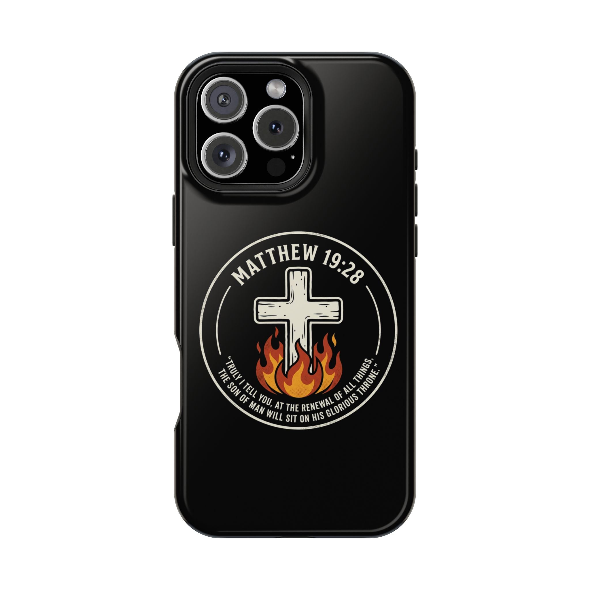 Matthew 19:28 with Cross Magnetic Impact-Resistant Cases