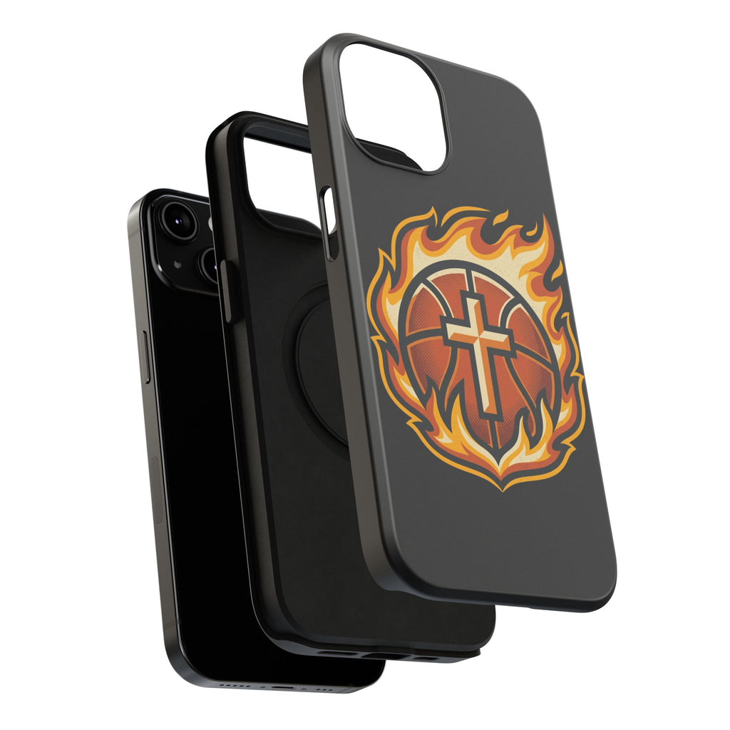 Basketball with cross and fire Impact-Resistant Cases