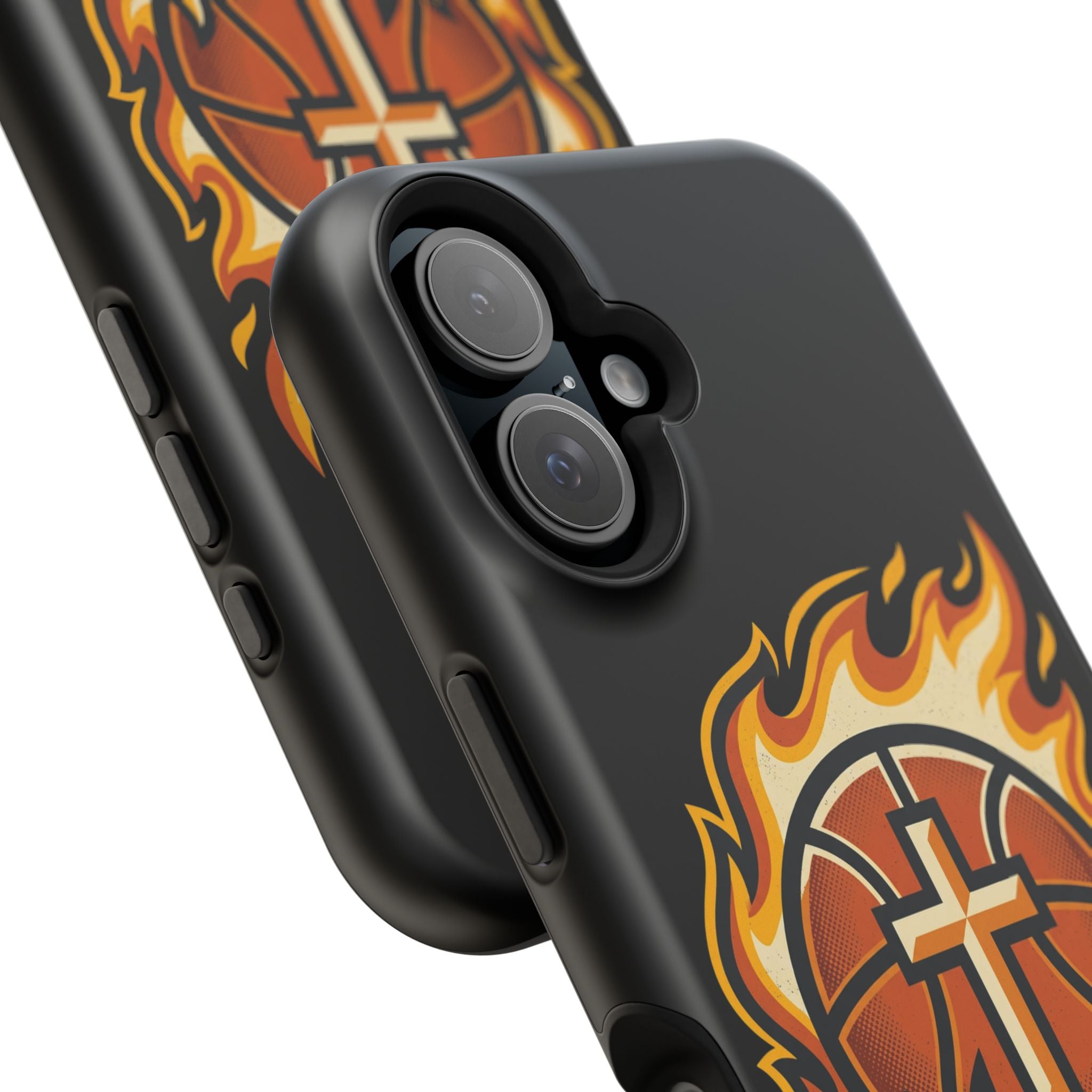 Basketball with cross and fire Impact-Resistant Cases
