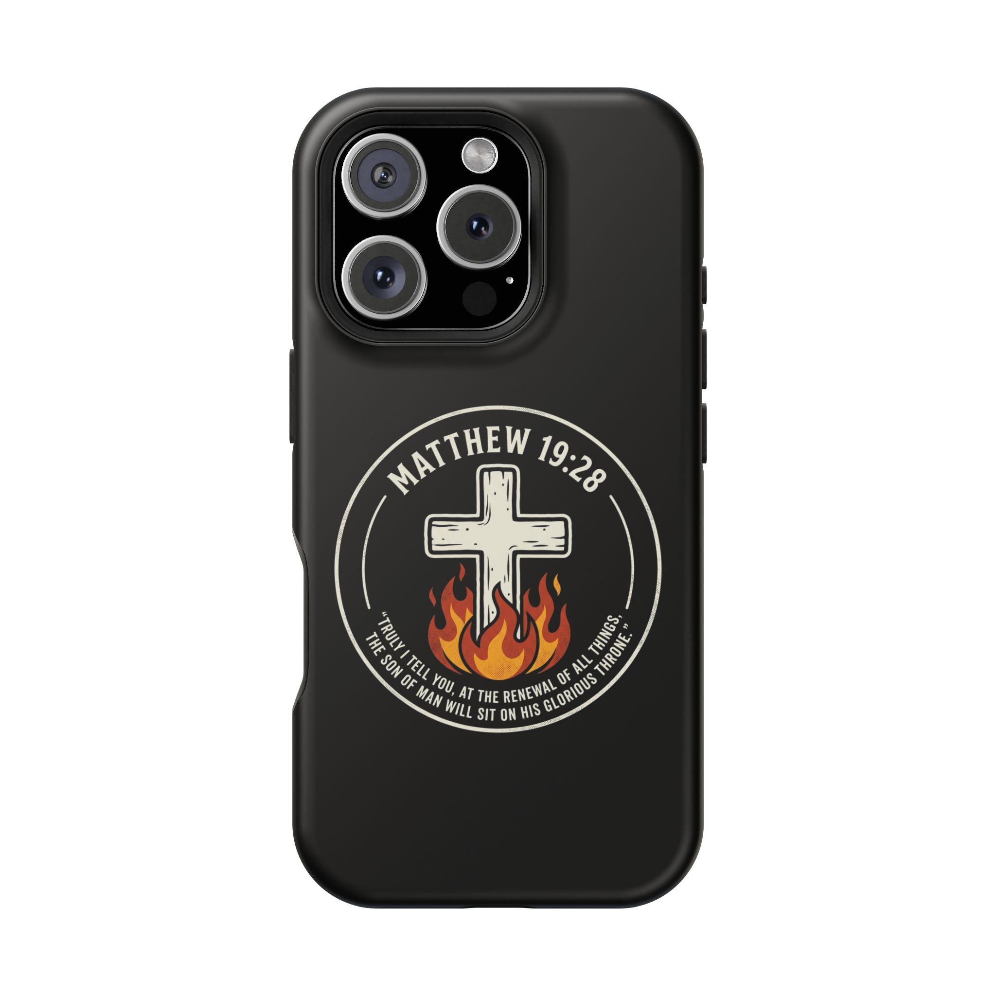 Matthew 19:28 with Cross Magnetic Impact-Resistant Cases