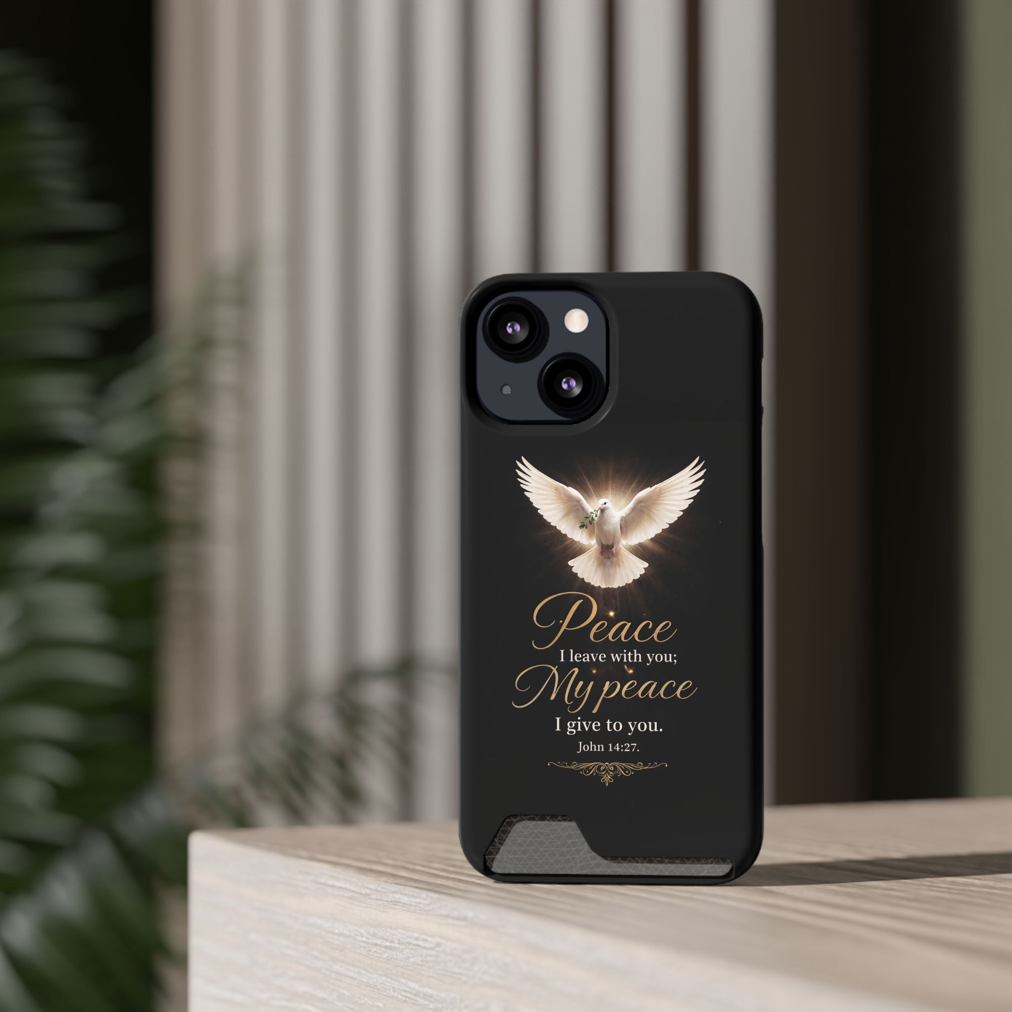 John 14:27 Phone Case With Card Holder