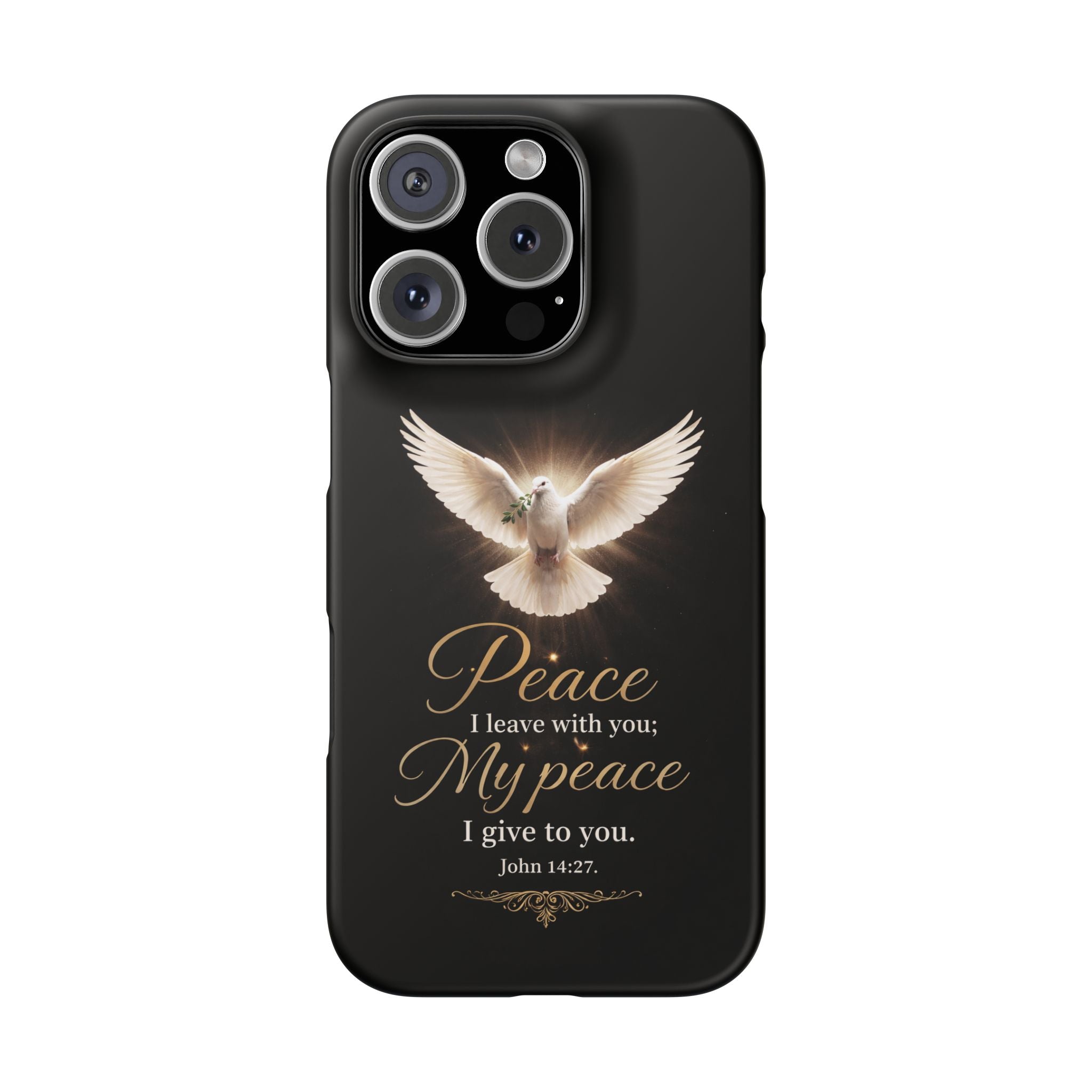Dove with John 14:27 with Snap Cases