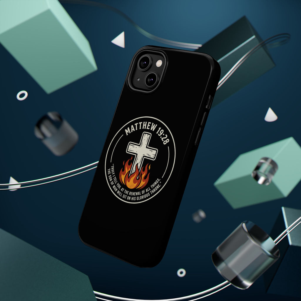 Matthew 19:28 with Cross Magnetic Impact-Resistant Cases