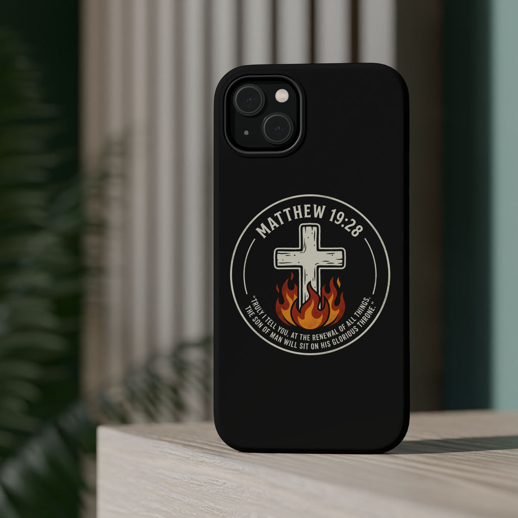 Matthew 19:28 with Cross Magnetic Impact-Resistant Cases