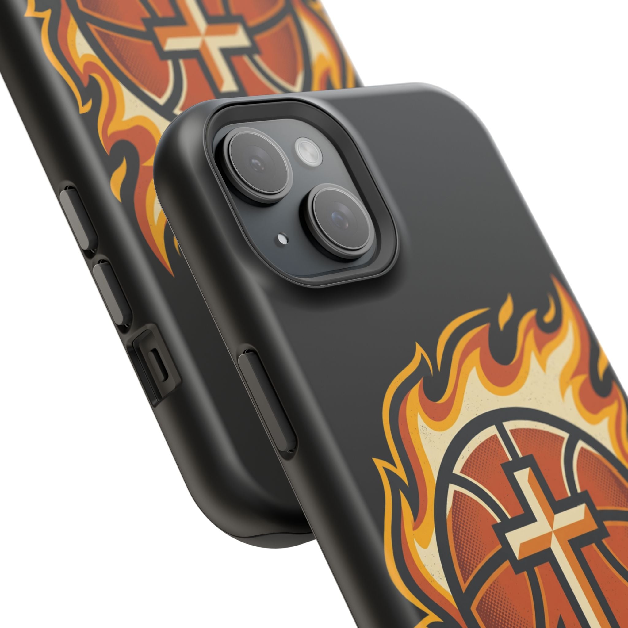 Basketball with cross and fire Impact-Resistant Cases