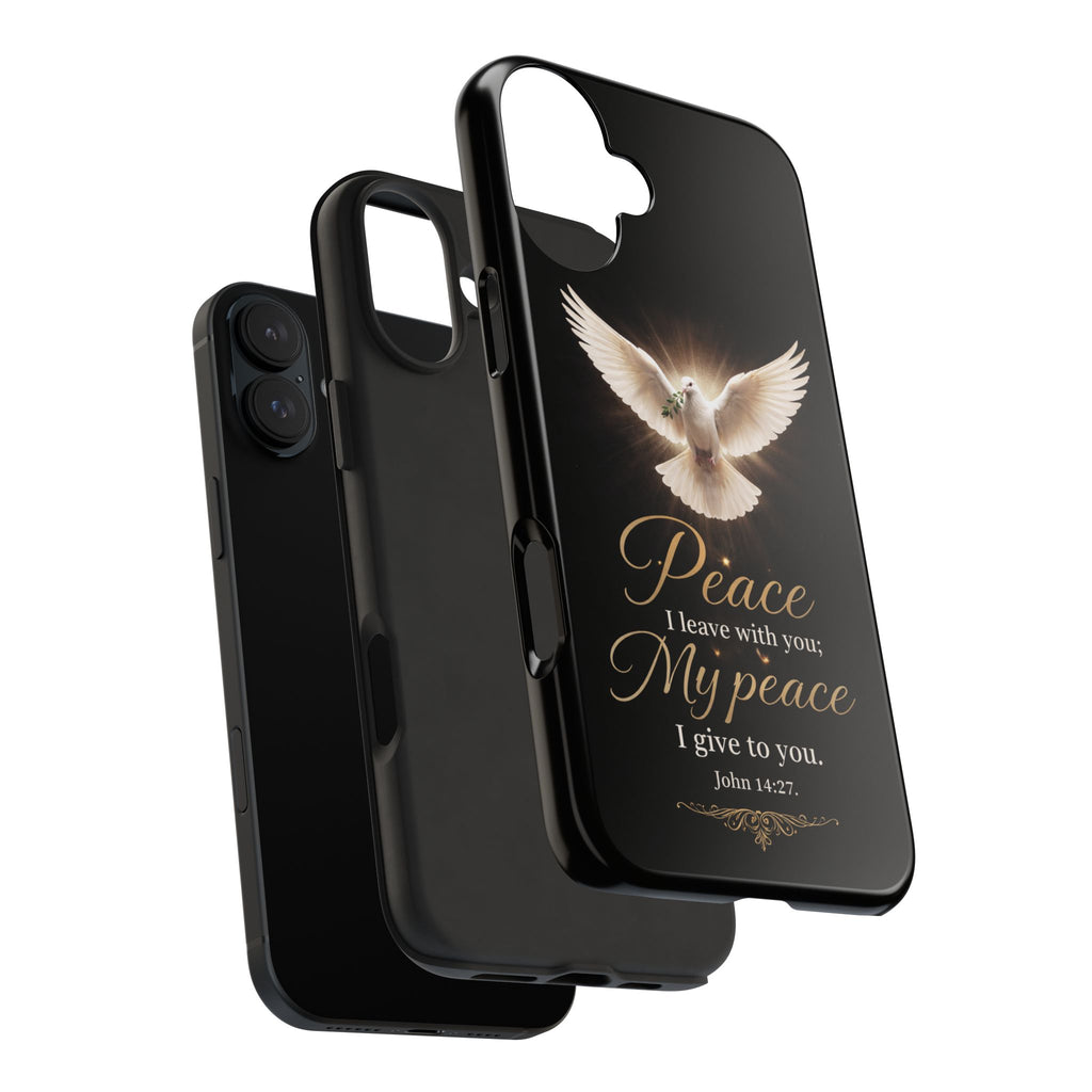 Dove with John 14:27 Tough Phone Cases
