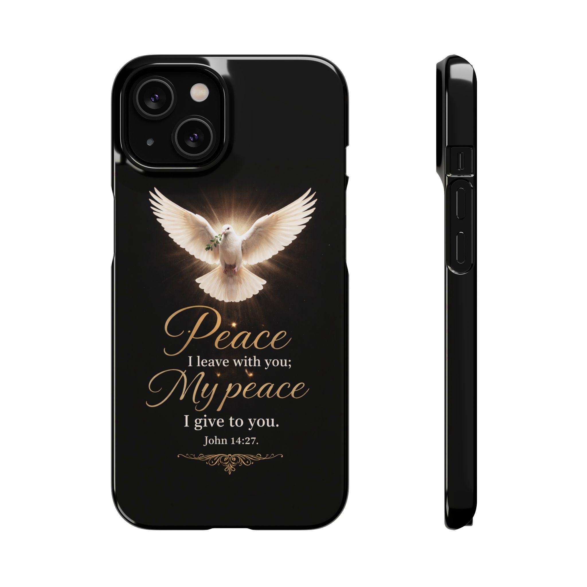 Dove with John 14:27 with Snap Cases