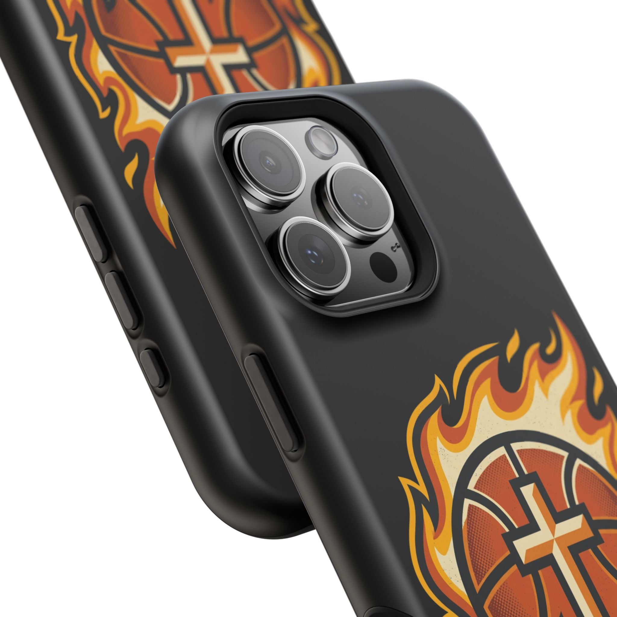 Basketball with cross and fire Impact-Resistant Cases