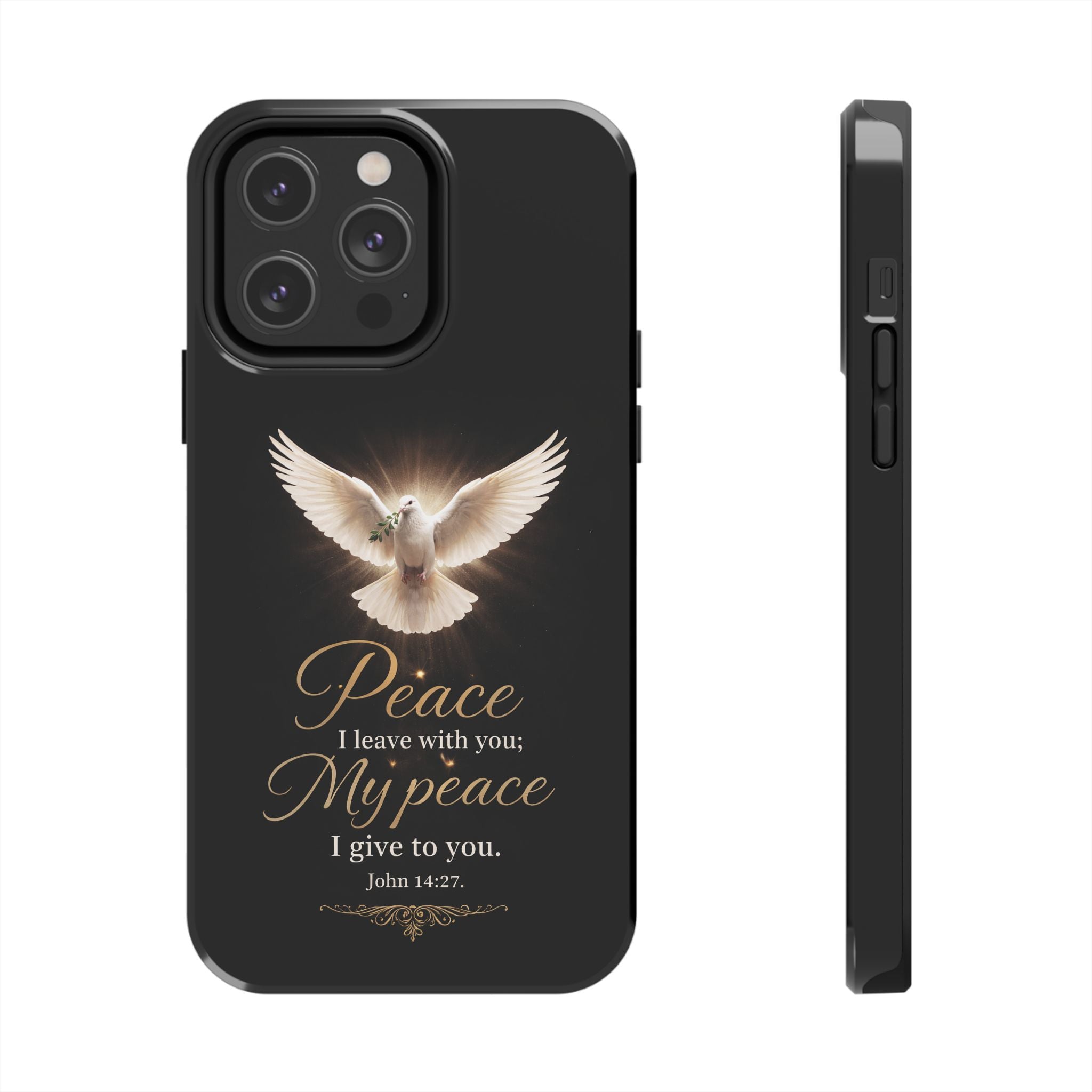 Dove with John 14:27 Tough Phone Cases