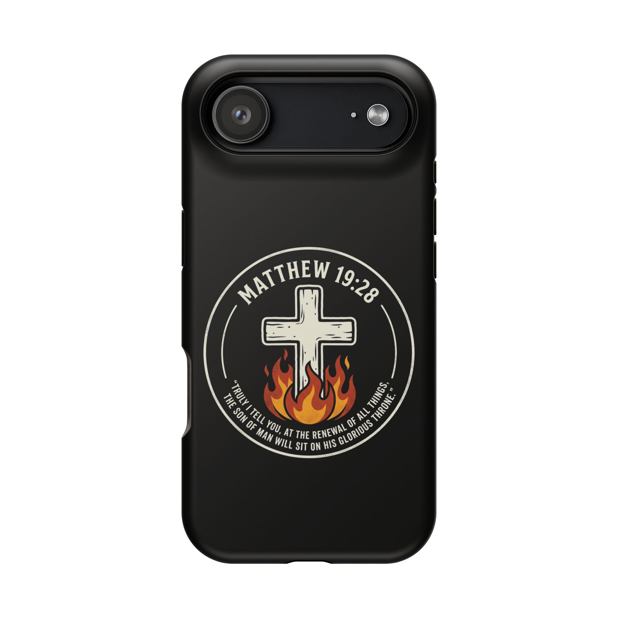 Matthew 19:28 with Cross Magnetic Impact-Resistant Cases
