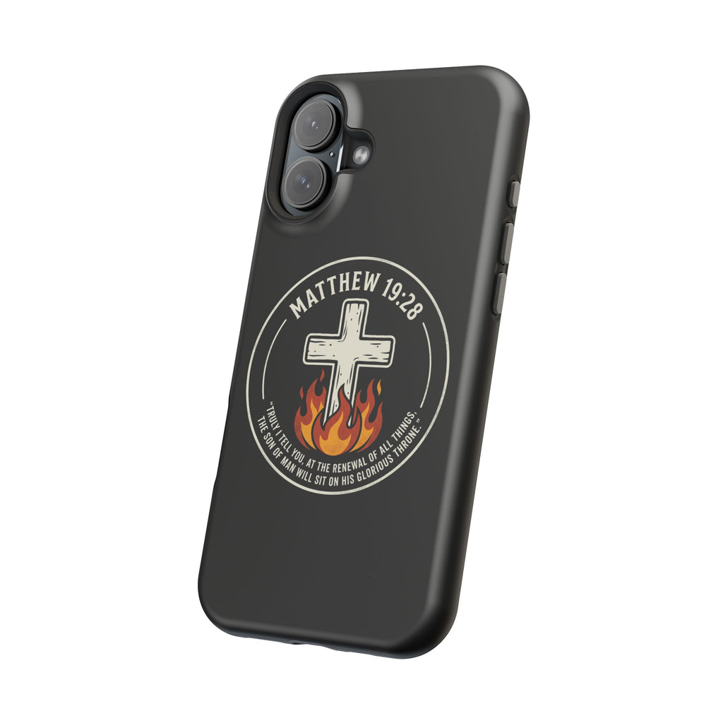 Matthew 19:28 with Cross Magnetic Impact-Resistant Cases