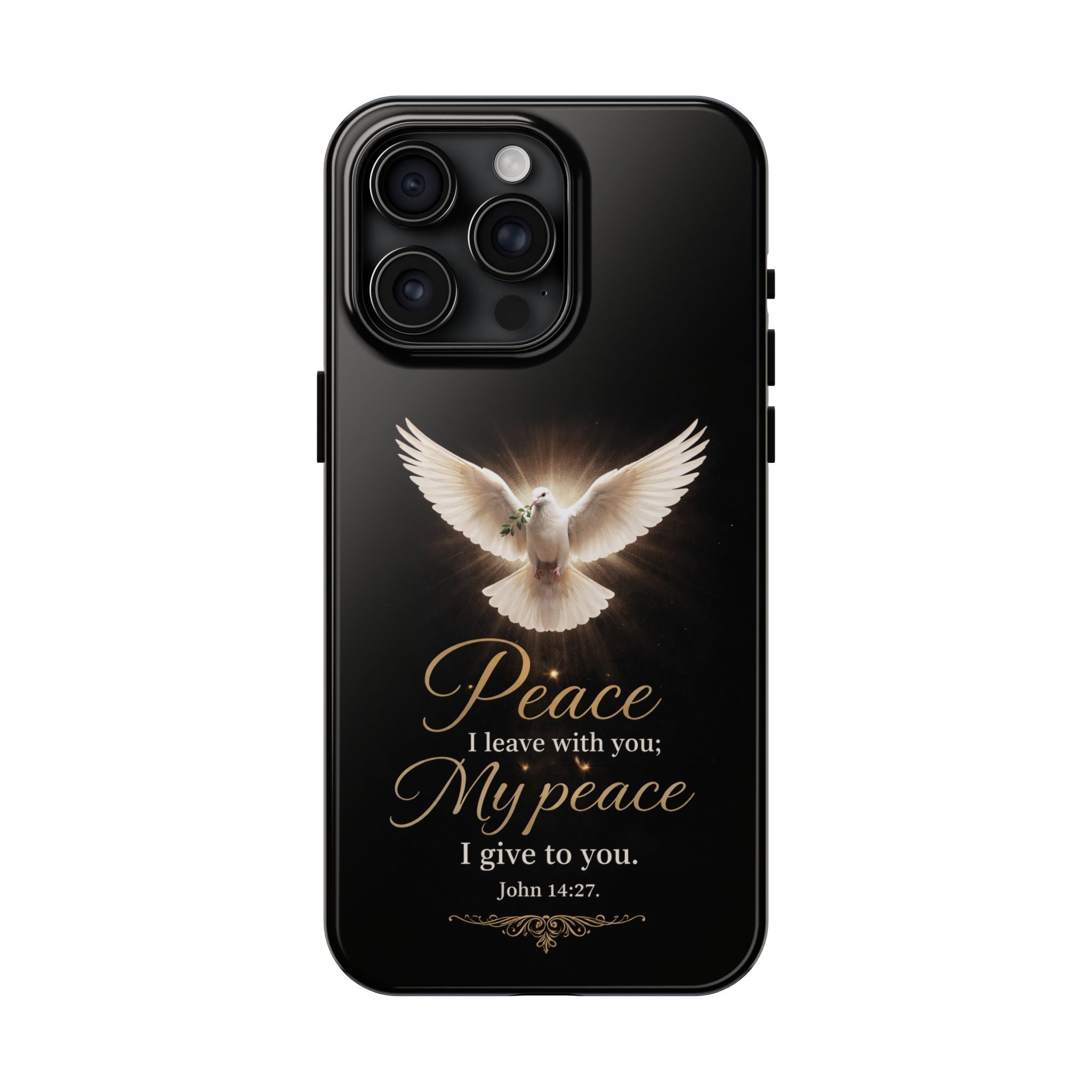 Dove with John 14:27 Tough Phone Cases
