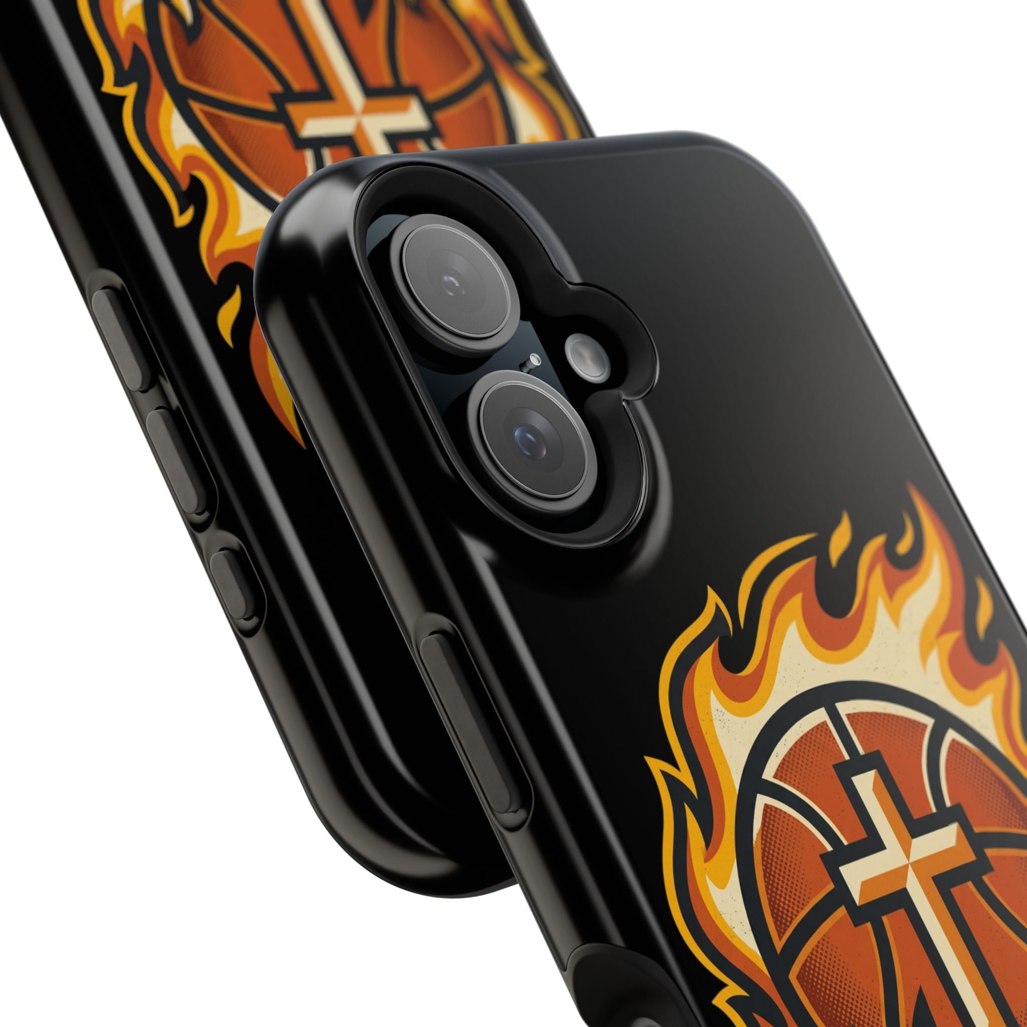 Basketball with cross and fire Impact-Resistant Cases