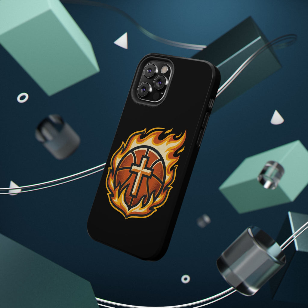 Basketball with cross and fire Impact-Resistant Cases