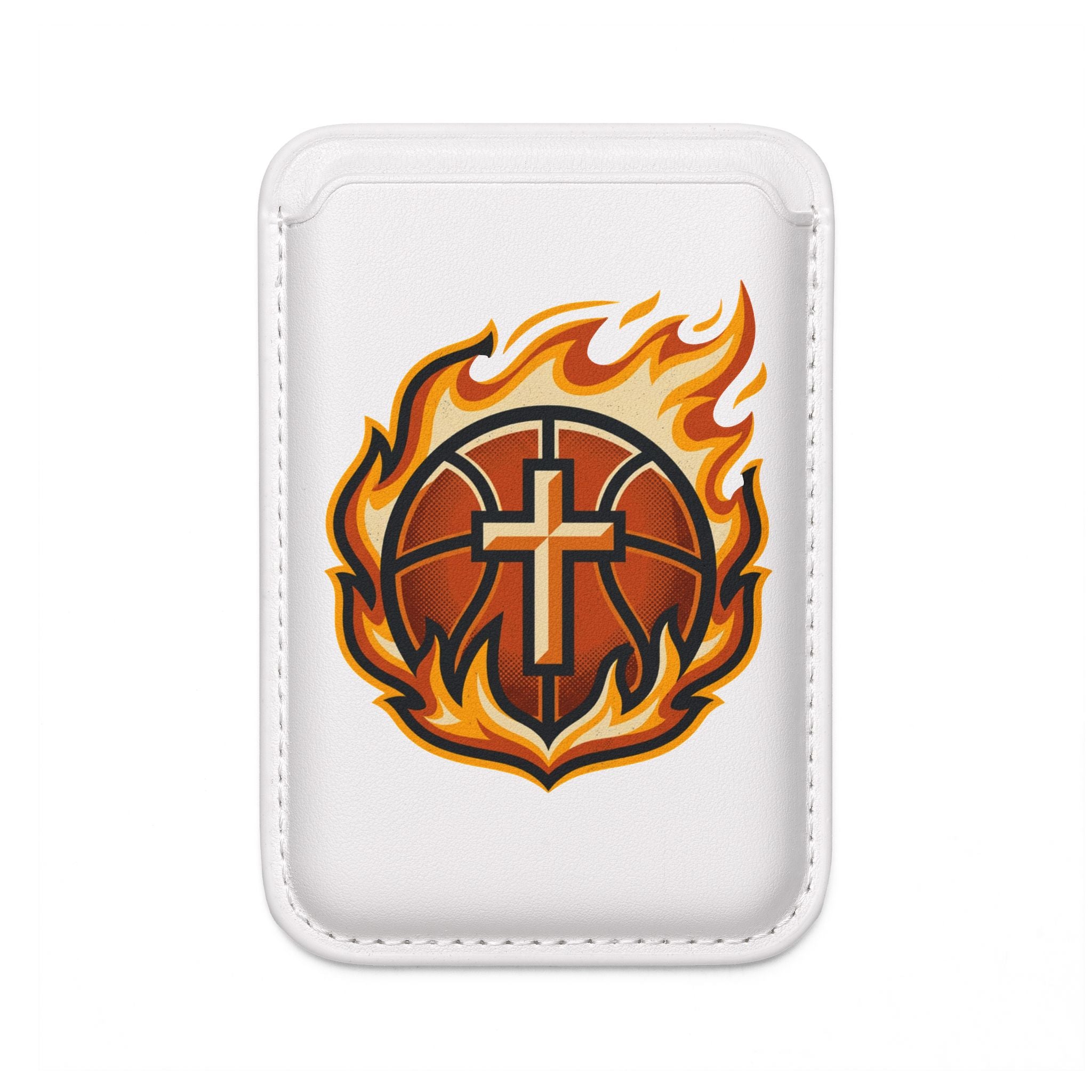 Basketball with Cross and Fire Vegan Wallet (Magsafe® Compatible)
