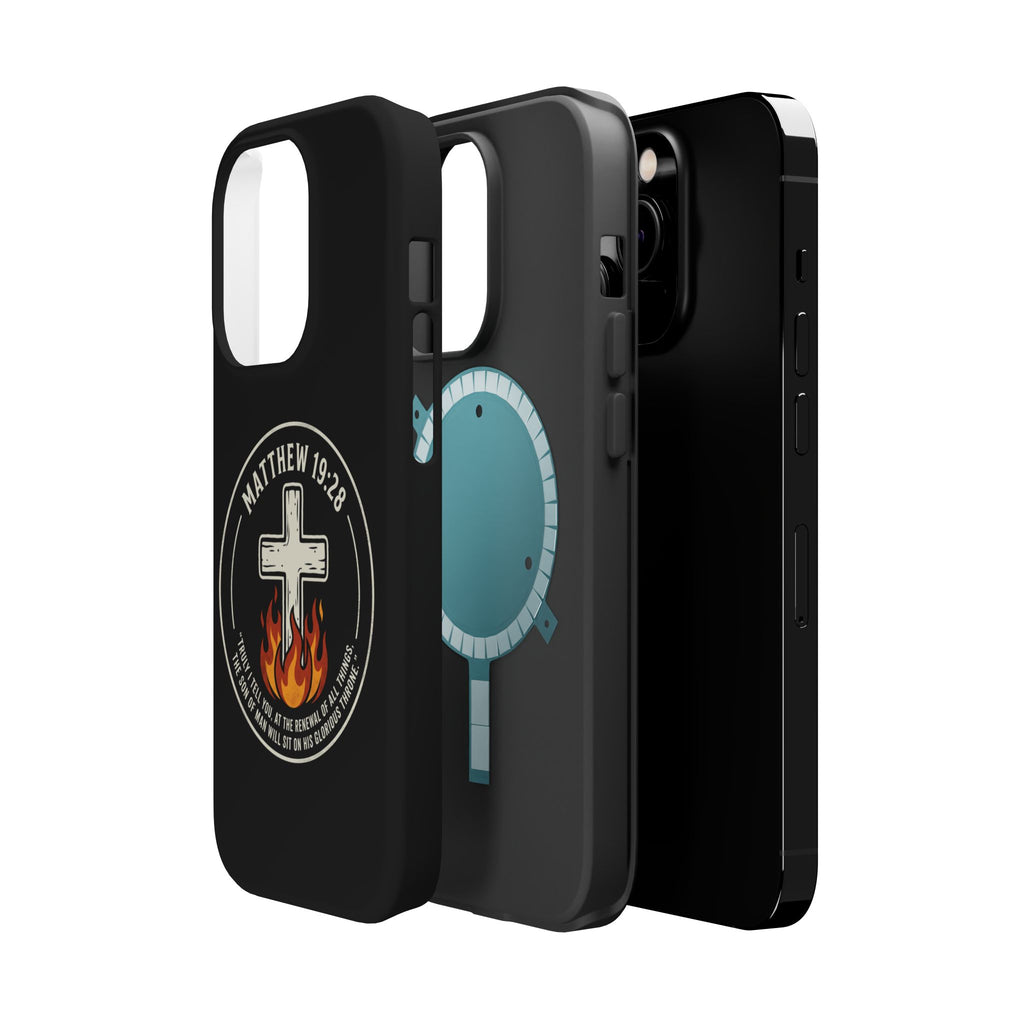 Matthew 19:28 with Cross Magnetic Impact-Resistant Cases