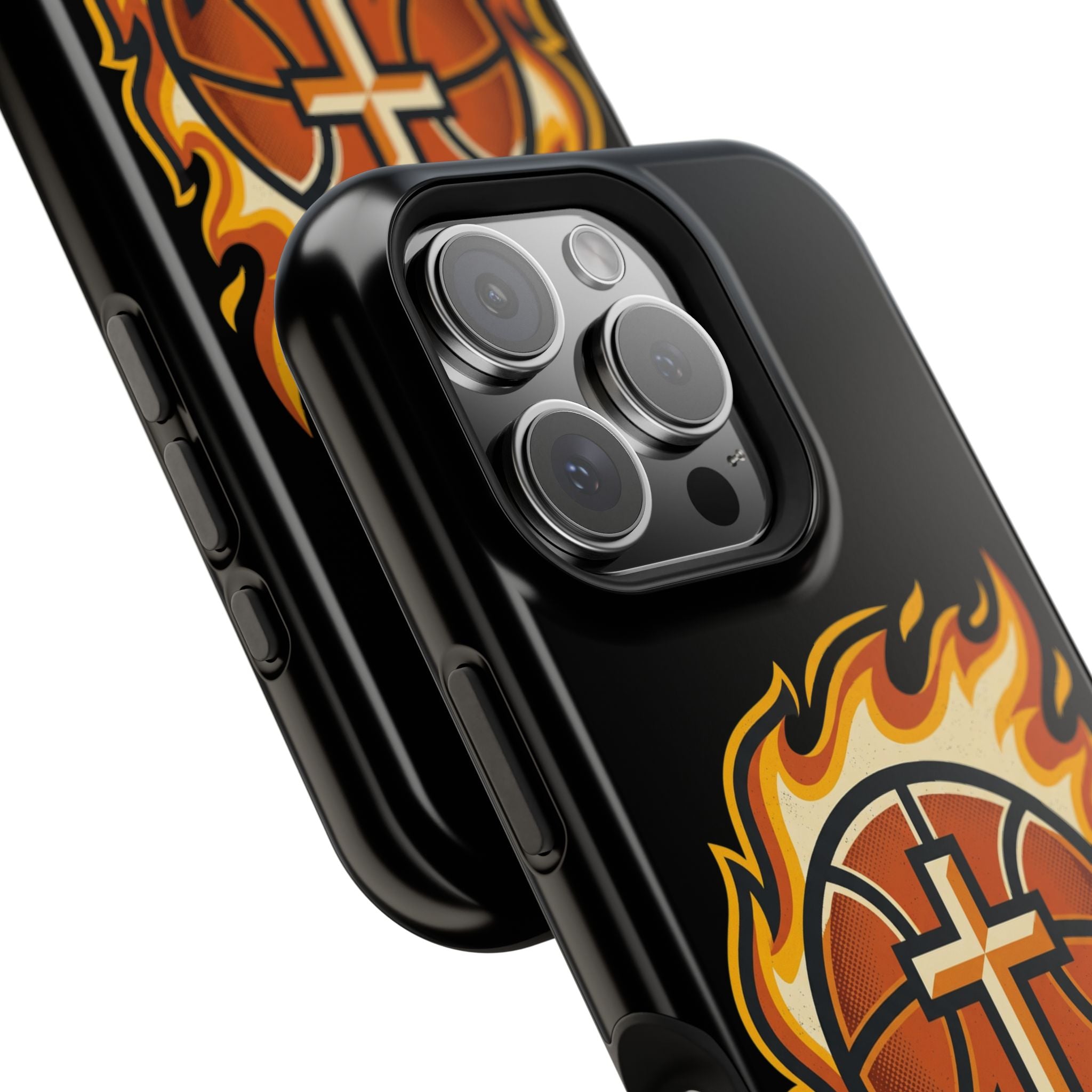 Basketball with cross and fire Impact-Resistant Cases
