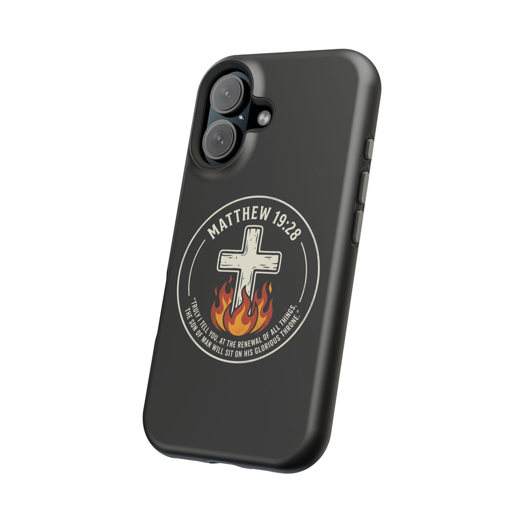 Matthew 19:28 with Cross Magnetic Impact-Resistant Cases