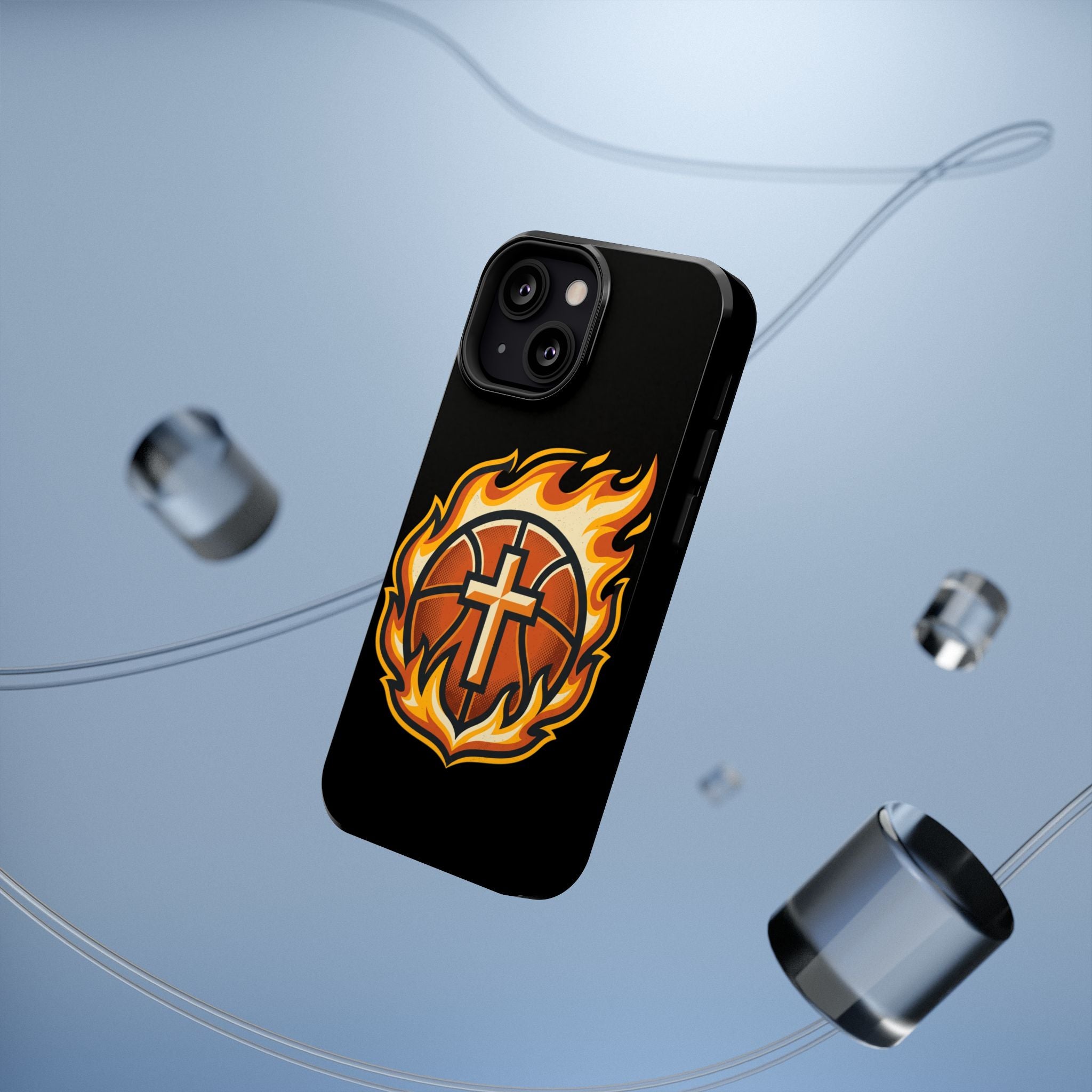 Basketball with cross and fire Impact-Resistant Cases