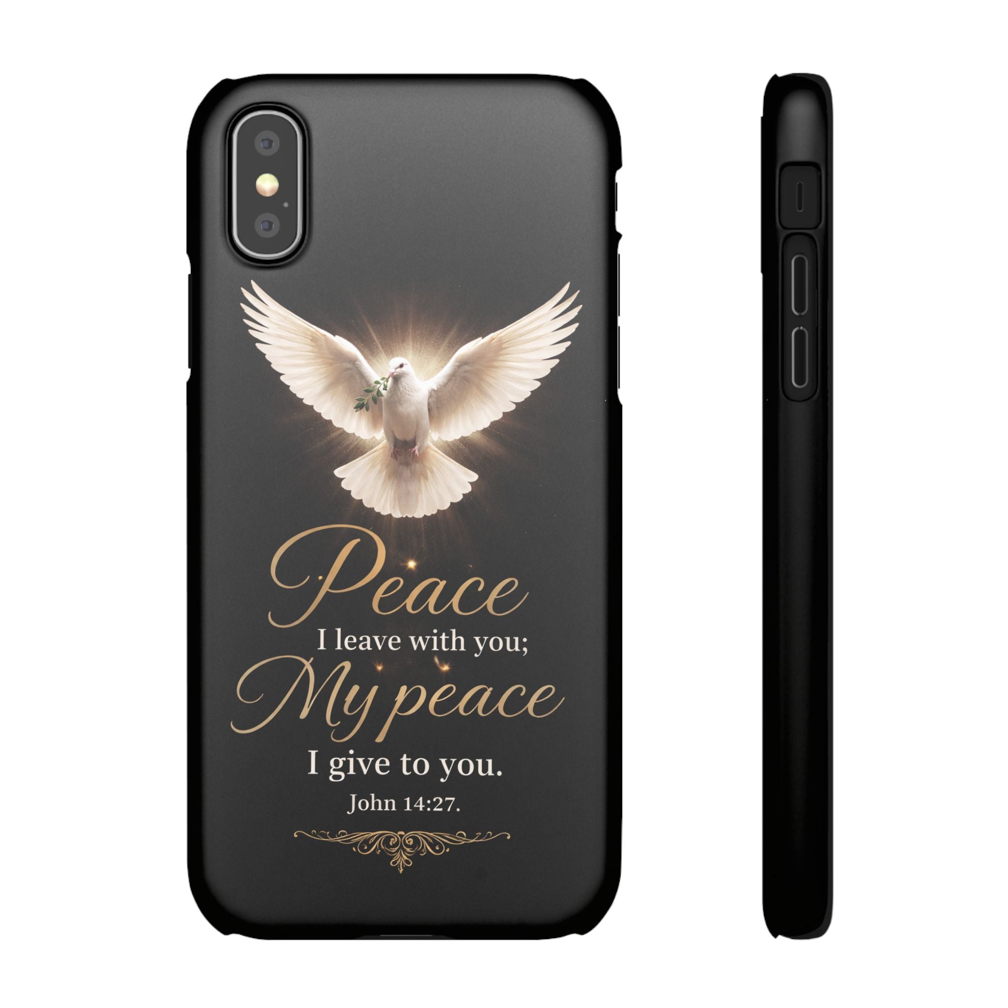 Dove with John 14:27 with Snap Cases
