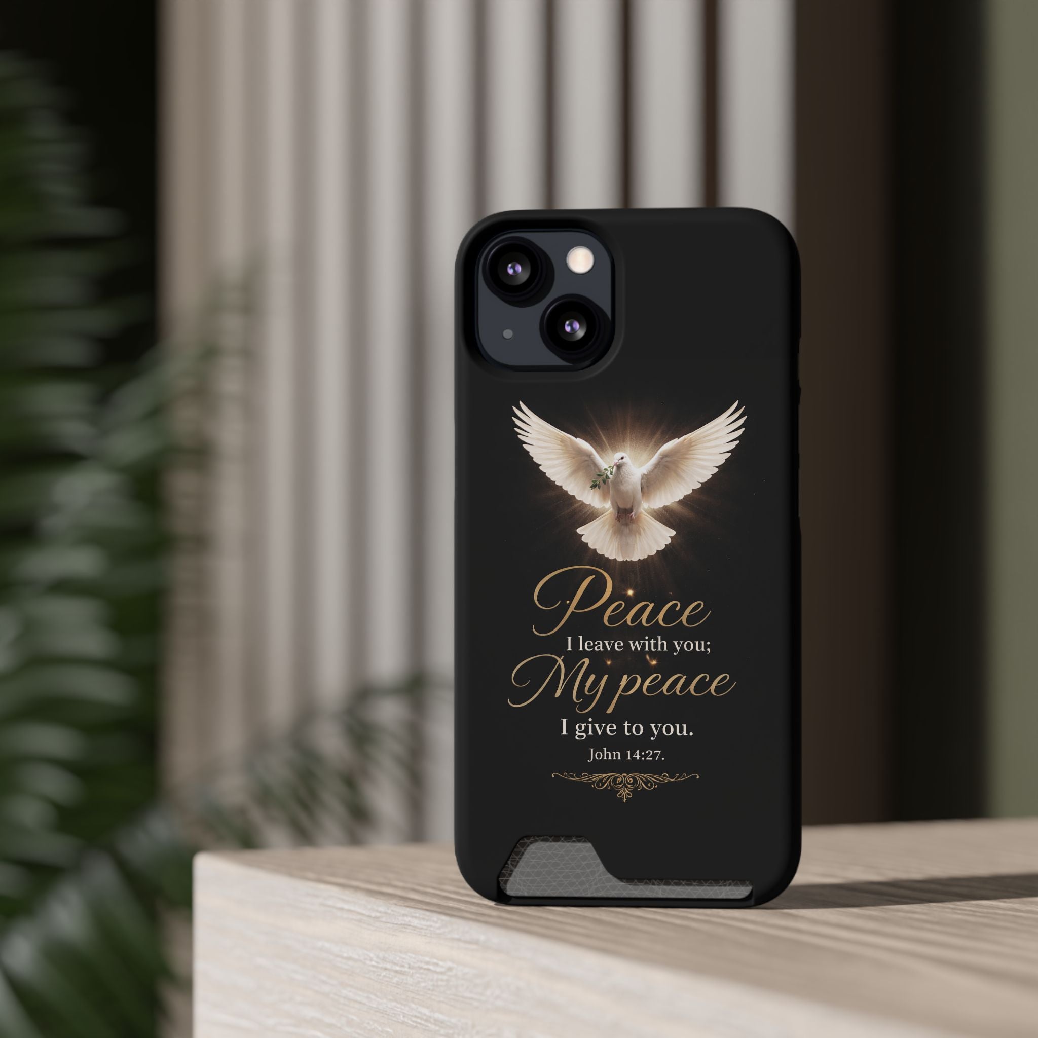 John 14:27 Phone Case With Card Holder