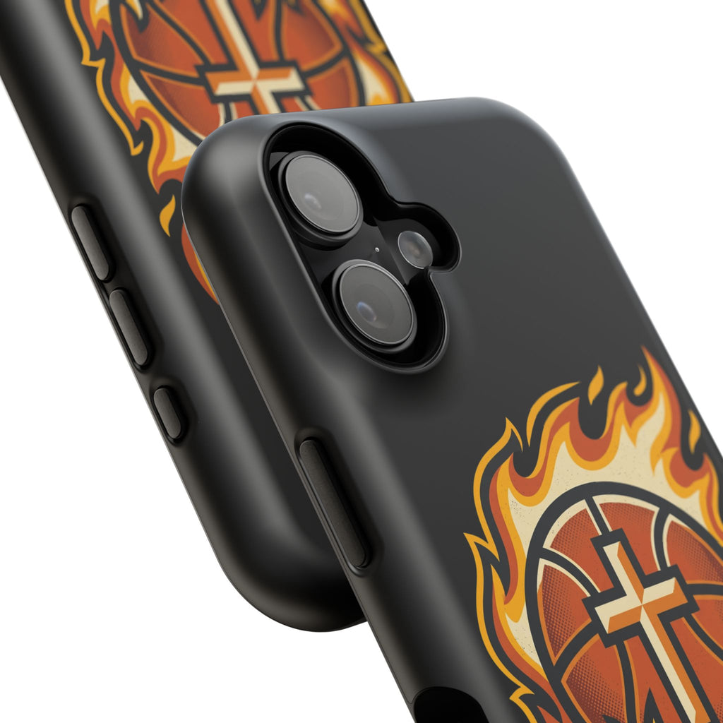 Basketball with cross and fire Impact-Resistant Cases