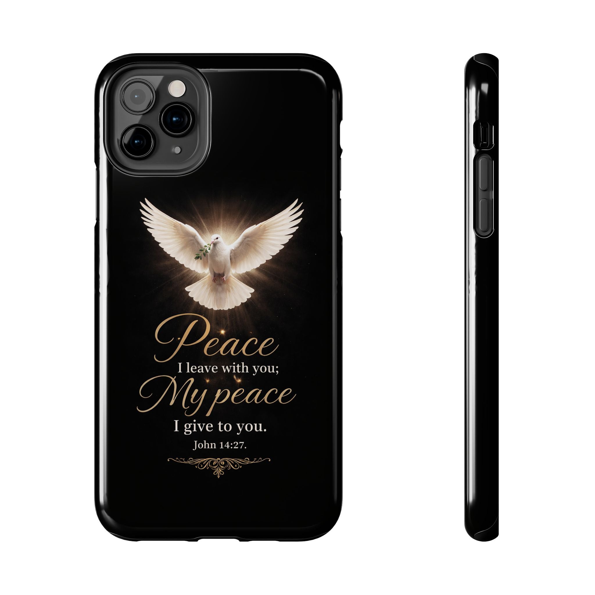 Dove with John 14:27 Tough Phone Cases