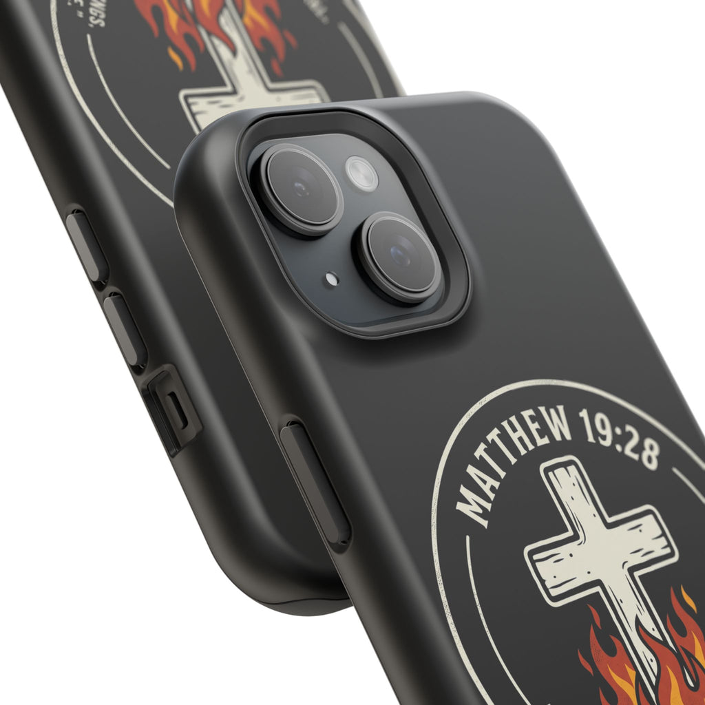 Matthew 19:28 with Cross Magnetic Impact-Resistant Cases