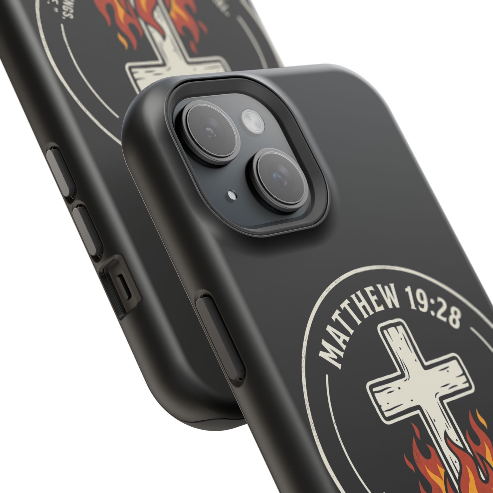 Matthew 19:28 with Cross Magnetic Impact-Resistant Cases