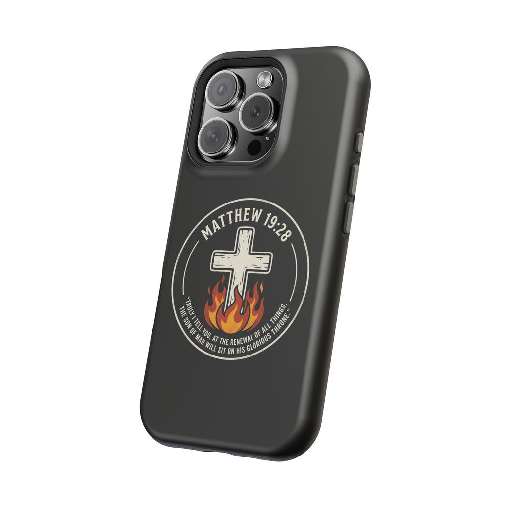 Matthew 19:28 with Cross Magnetic Impact-Resistant Cases