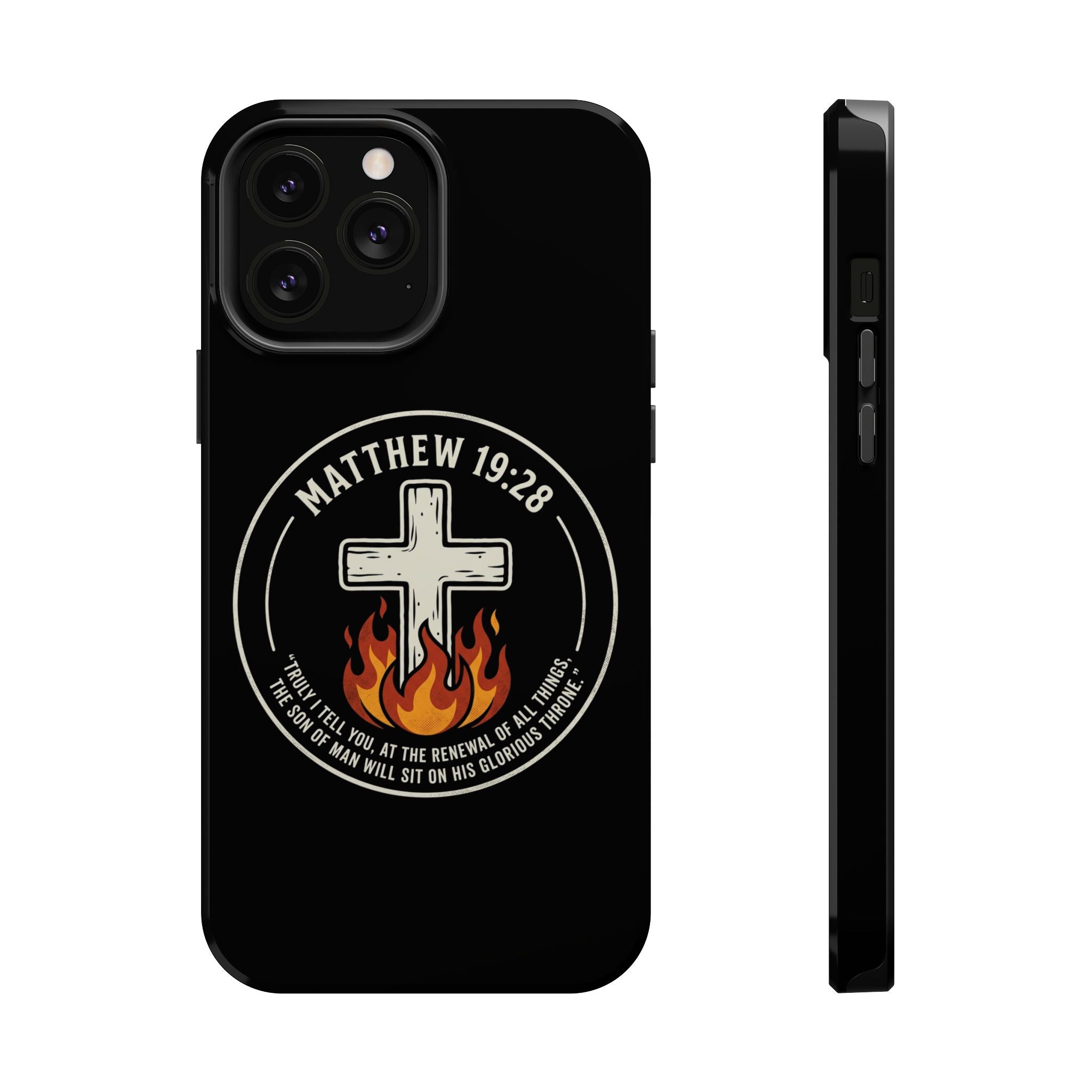 Matthew 19:28 with Cross Magnetic Impact-Resistant Cases