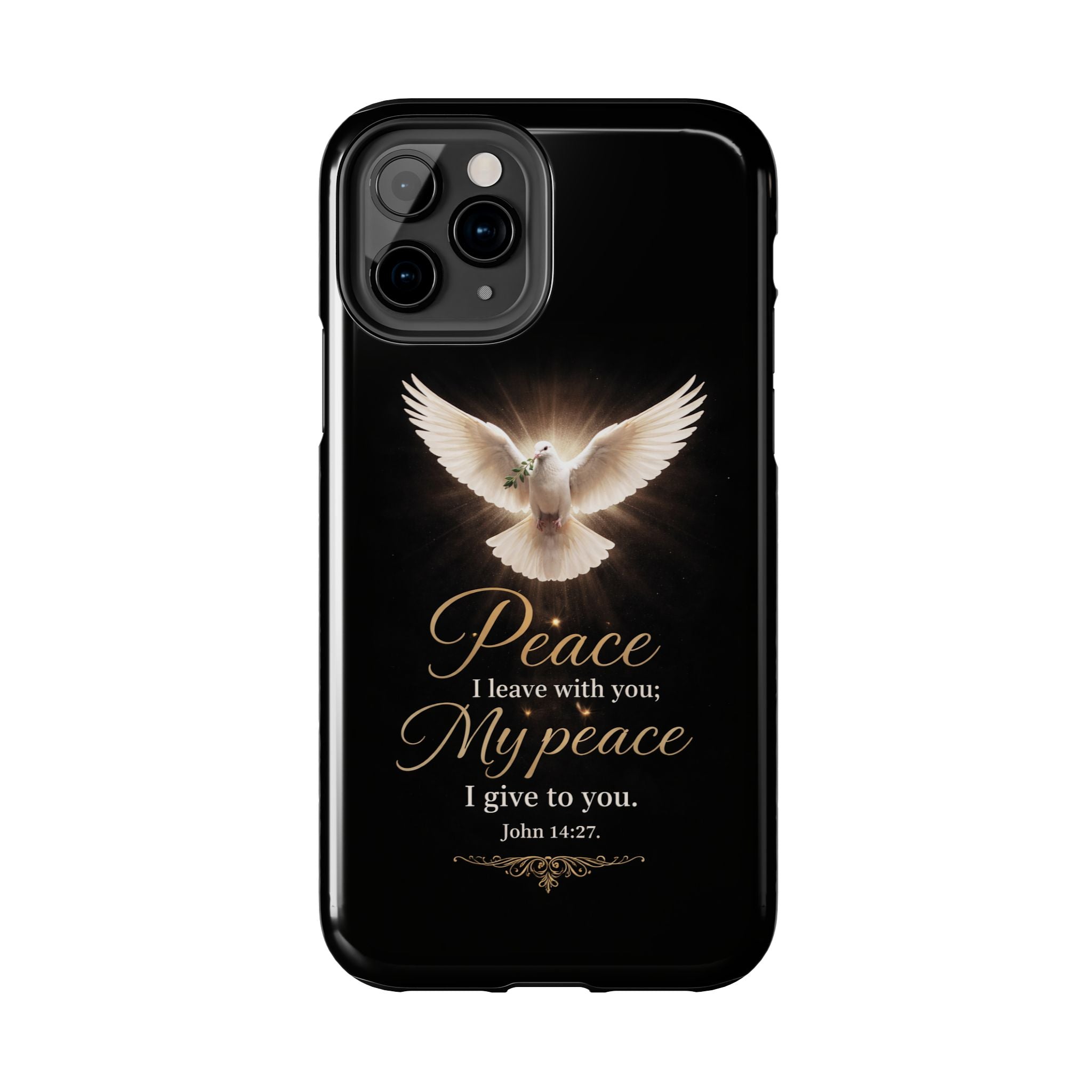 Dove with John 14:27 Tough Phone Cases