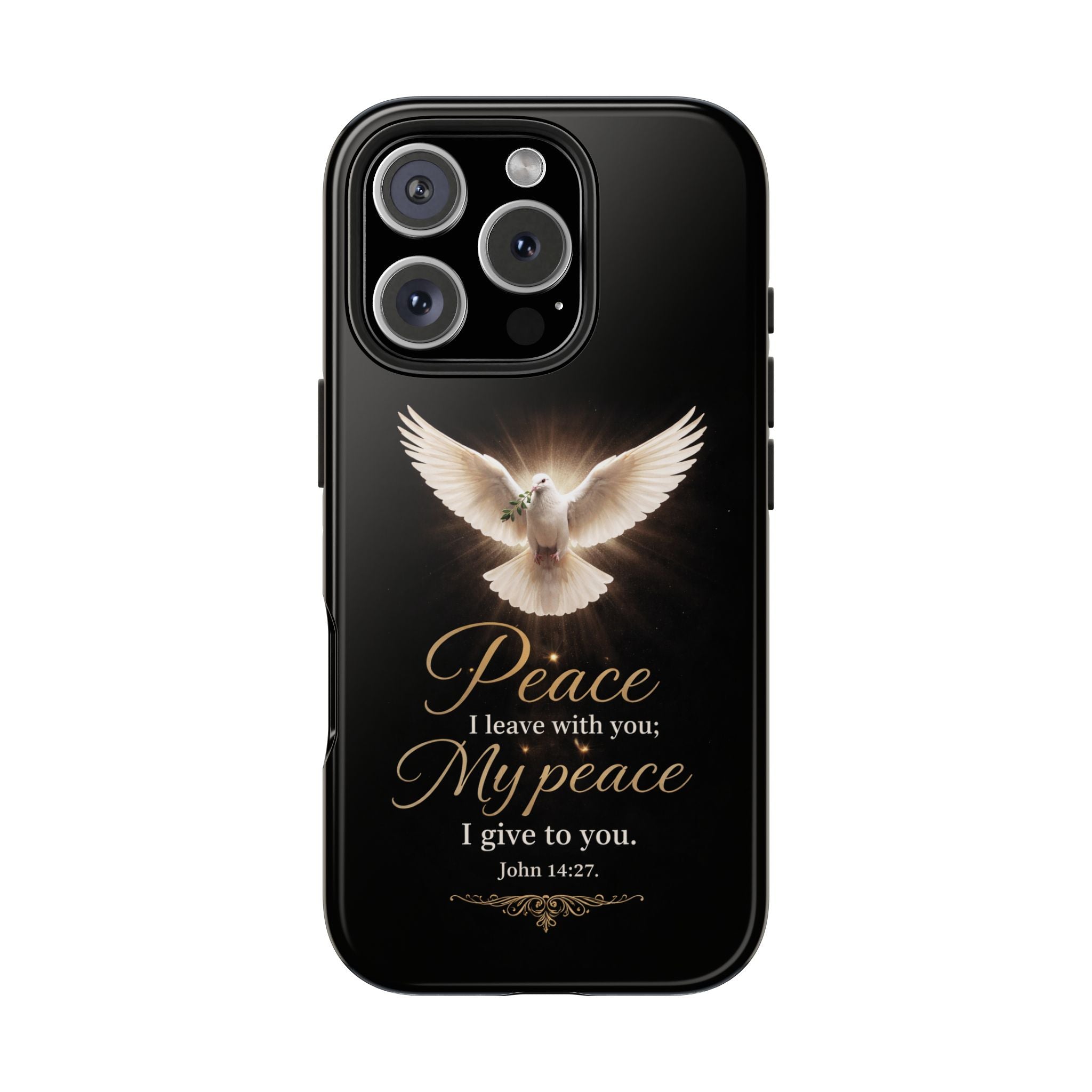 Dove with John 14:27 Tough Phone Cases